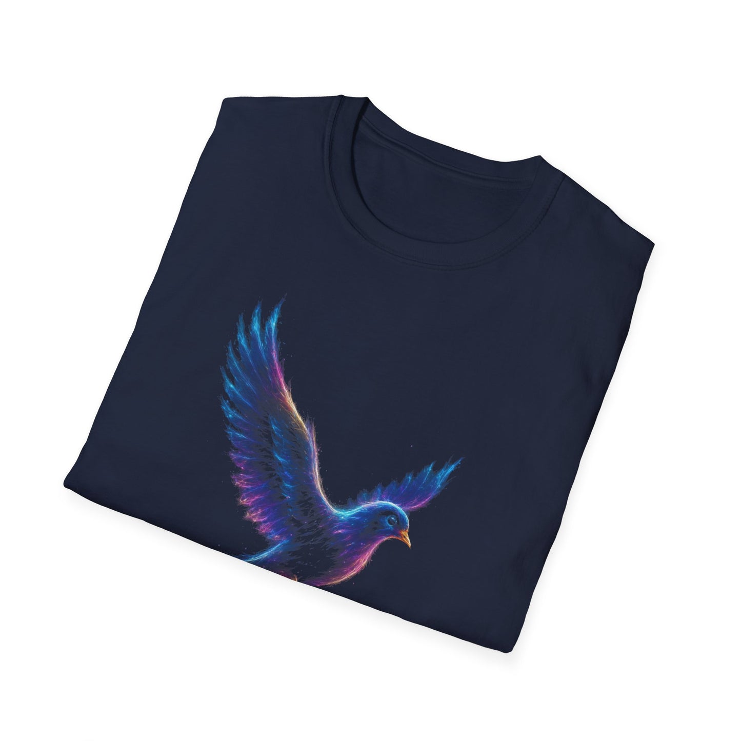 Abstract Dove Graphic Tee | Neon Spiritual Bird T-Shirt, Christian Symbol of Peace, Colorful Artsy Faith Shirt, Unique Religious Gift