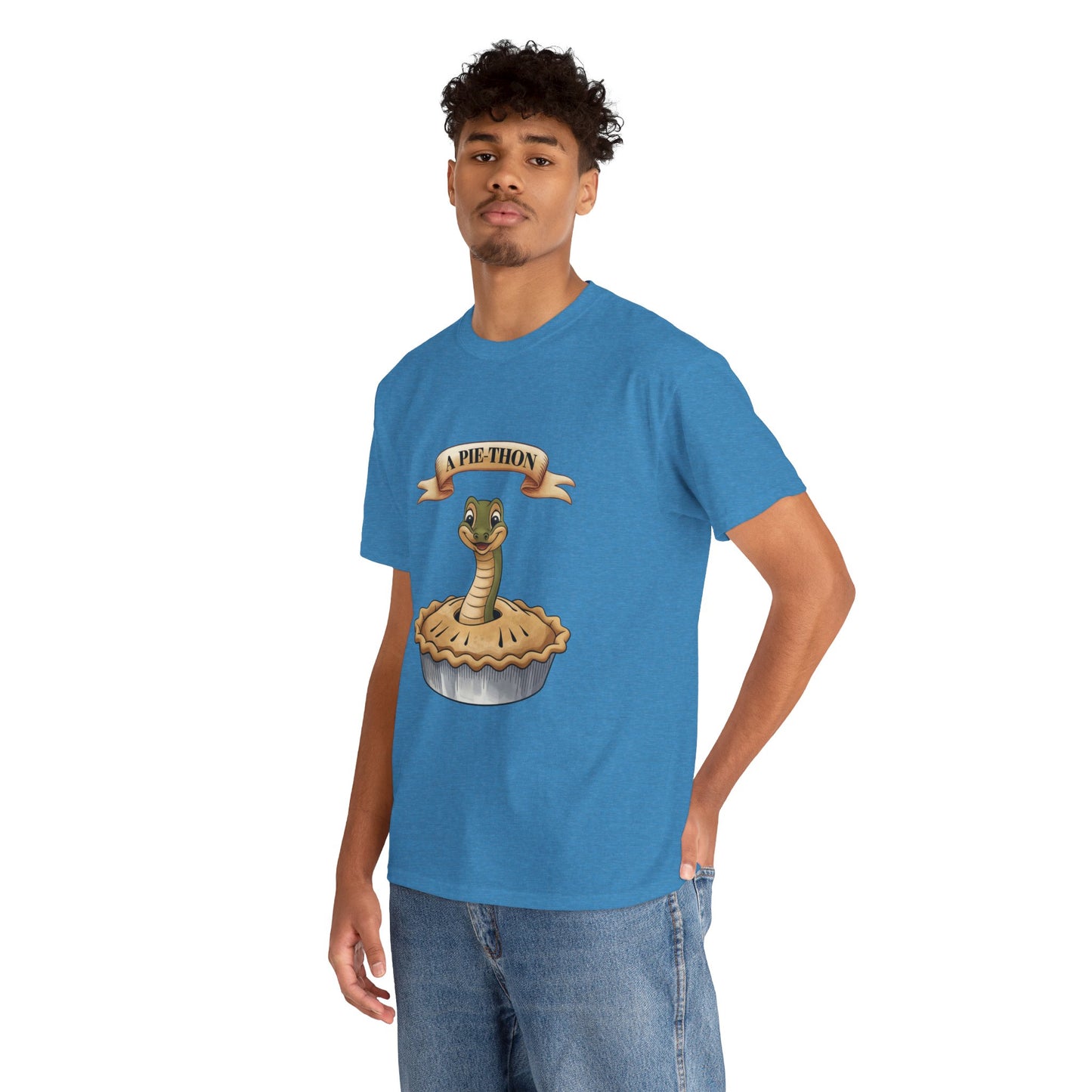 A Pie-Thon Funny Snake Pun Shirt – Cute Animal Joke T-Shirt – Quirky Graphic Tee for Pun Lovers, Reptile Fans, and Unique Gift Ideas