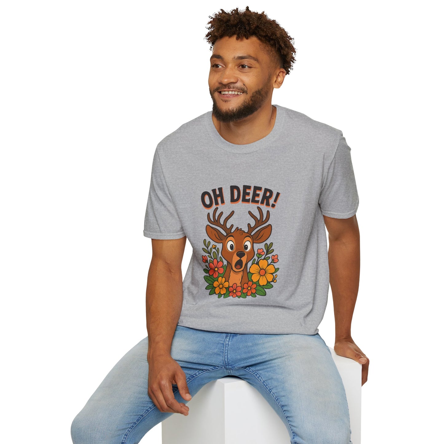 Oh Deer! Cute Floral Deer Graphic Tee | Funny Animal Lover Gift, Personalized, Nature Woodland Shirt, Deer Mom | Gift for Her Him