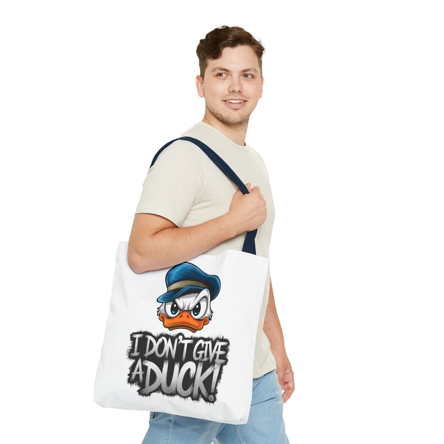 Funny Grumpy Duck Tote Bag | I Don’t Give A Duck Canvas Tote | Eco Reusable Cotton Gift Tote | Cute Animal Humor Market Bag