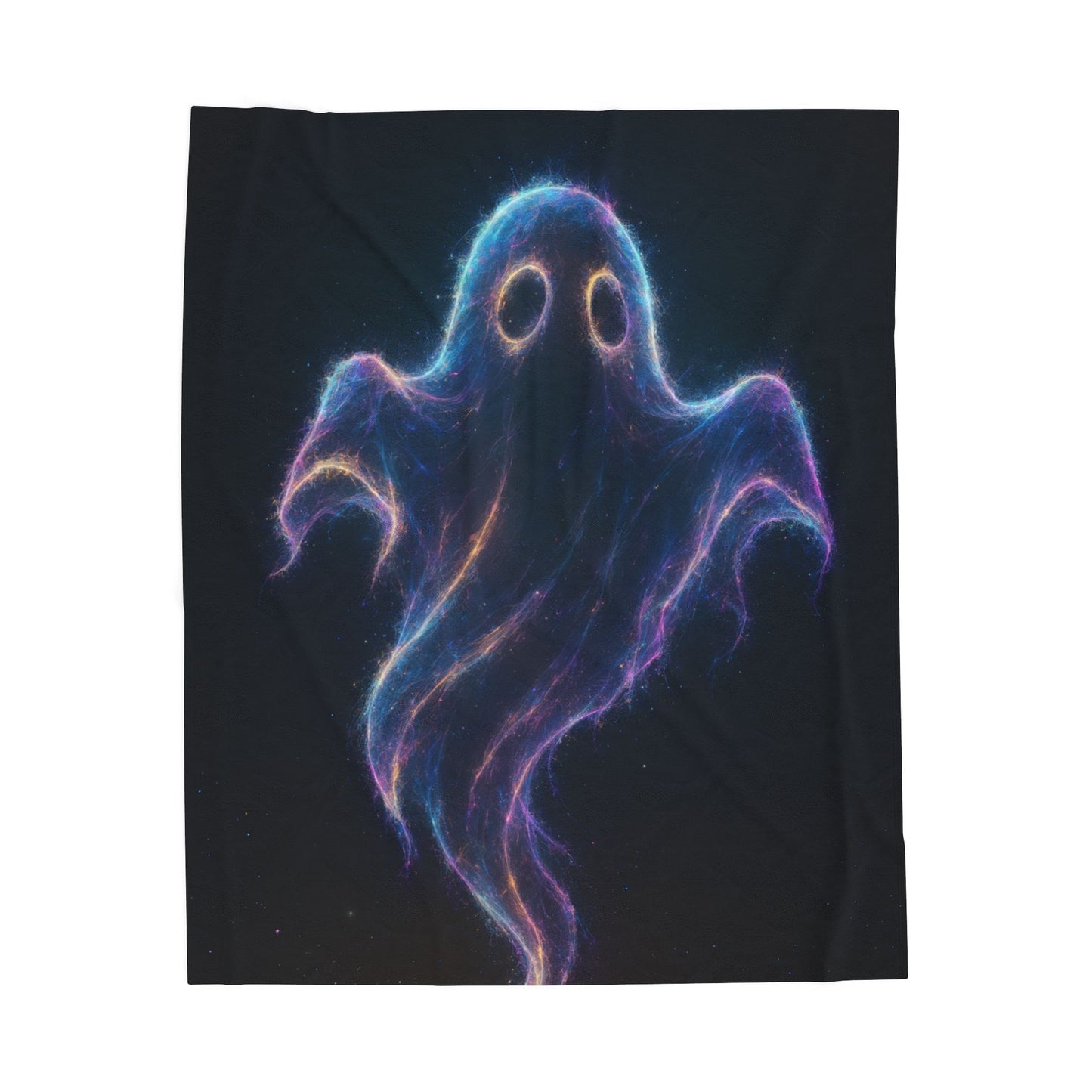 Galaxy Ghost Blanket, Halloween Throw Blanket, Spooky Cozy Decor, Ghost Lover Gift, Soft Plush Blanket, Cosmic Ghost Bedding