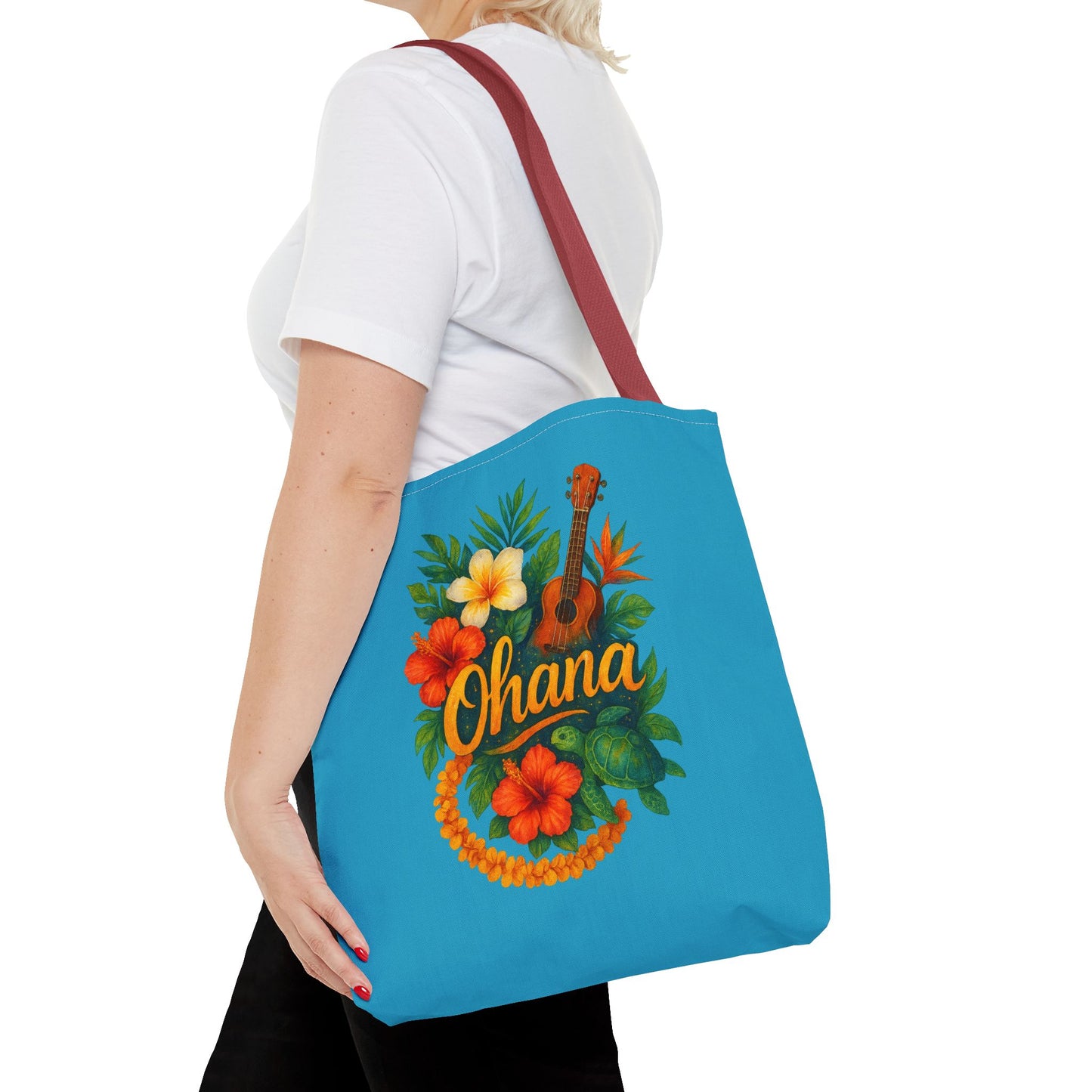 Hawaiian Ohana Tote Bag | Tropical Reusable Beach Bag | Aloha Gift Idea | Island Vibes Bag | Summer Tote | Luau Party Favor | Coastal Bag