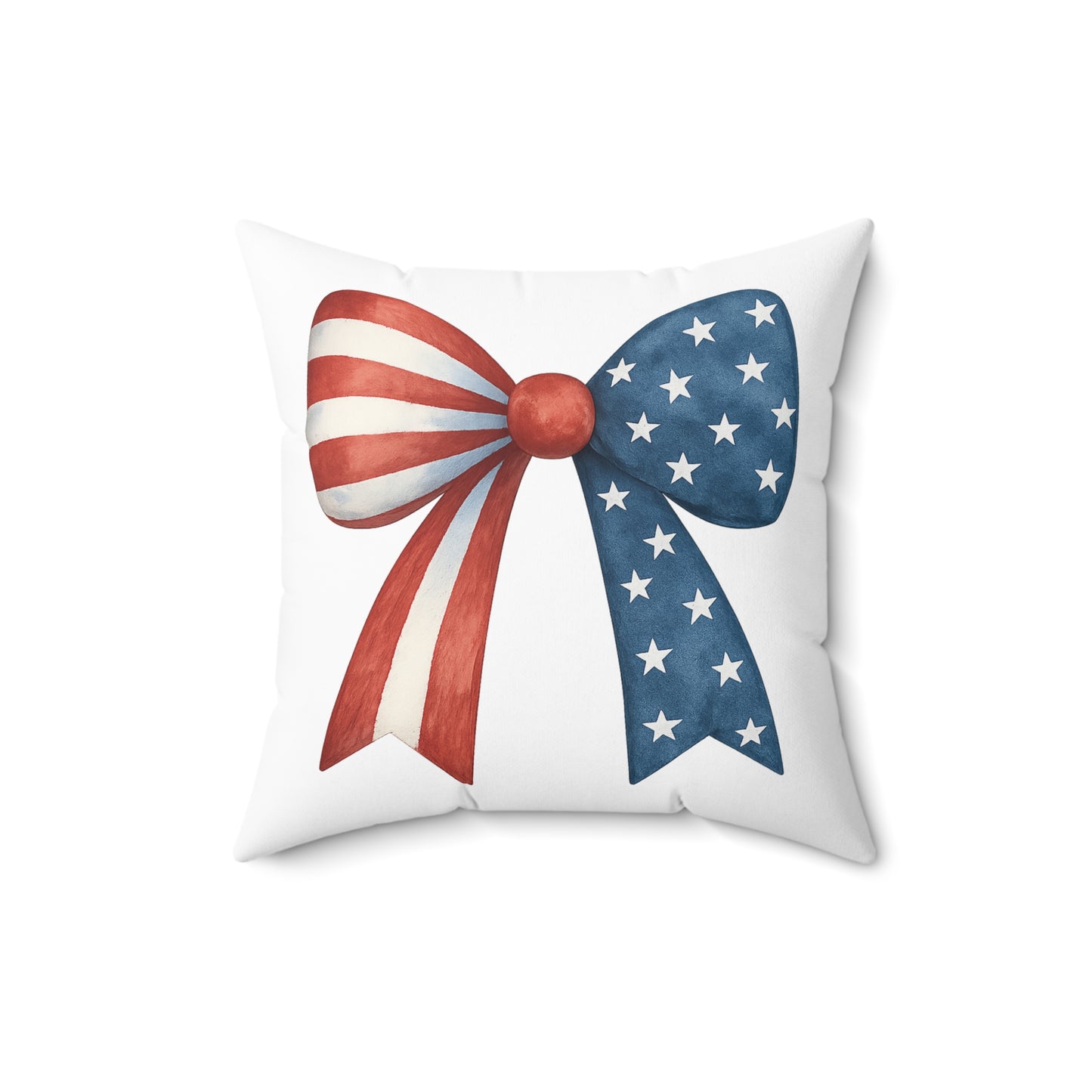 Patriotic Bow Throw Pillow | 4th of July Pillow | American Flag Decor | USA Stars Stripes Pillow | July 4th Home Decor | Red White Blue Pillow
