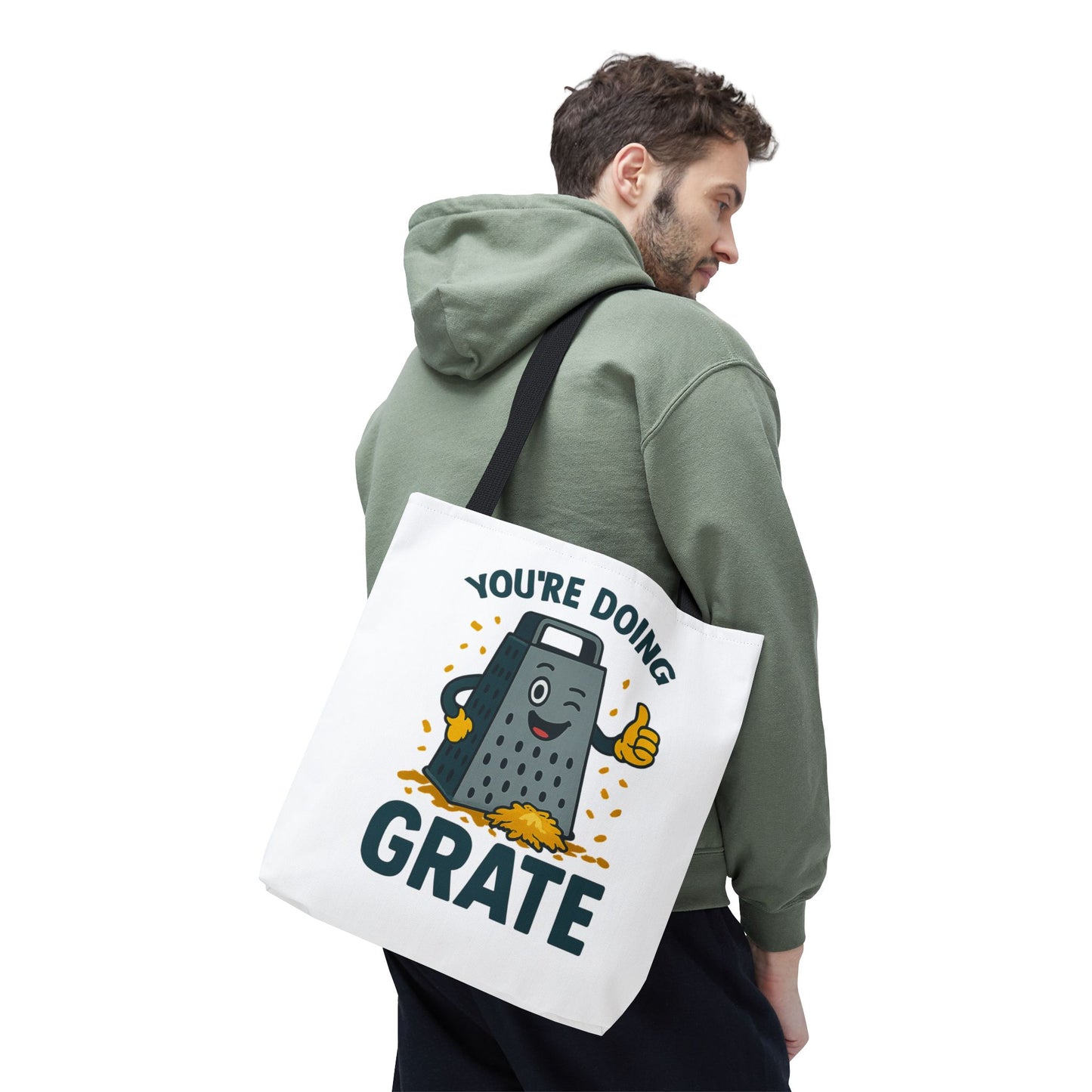 Funny Cheese Pun Tote Bag – “You’re Doing Grate” Grocery Bag | Cute Gift for Coworkers, Teachers, Food Lovers & Everyday Motivation
