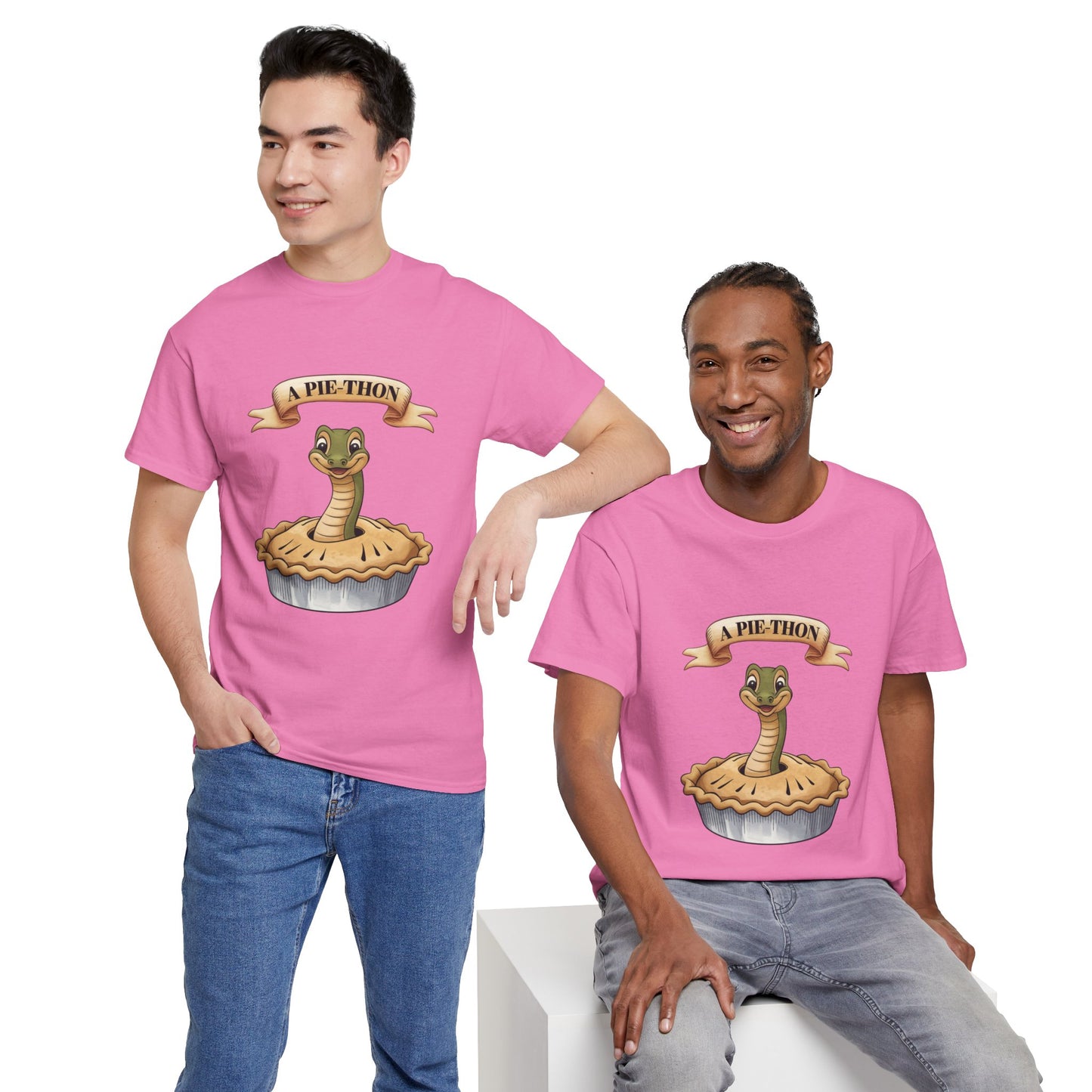 A Pie-Thon Funny Snake Pun Shirt – Cute Animal Joke T-Shirt – Quirky Graphic Tee for Pun Lovers, Reptile Fans, and Unique Gift Ideas