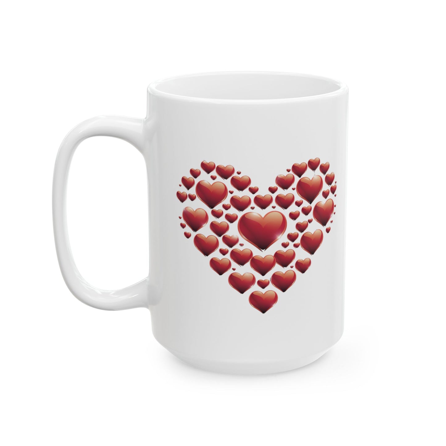 Mug - Heart Made Out of Hearts Fun Ceramic Mug (11oz, 15oz)