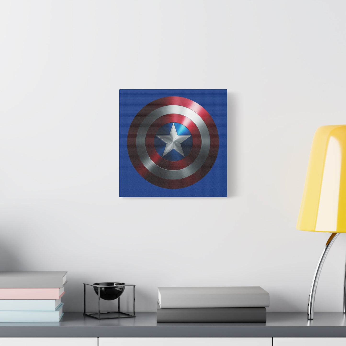 Superhero Shield Canvas Art - Stretched Matte Decor for Fans