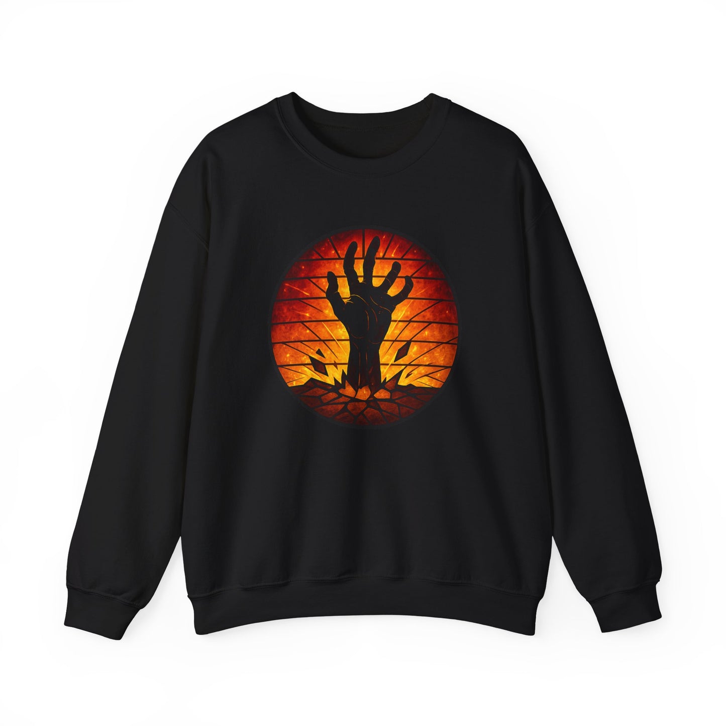 Zombie Hand Sweatshirt, Creepy Rising Hand Crewneck, Halloween Graveyard Sweatshirt, Spooky Hand Emerging, Gothic Horror Sweater