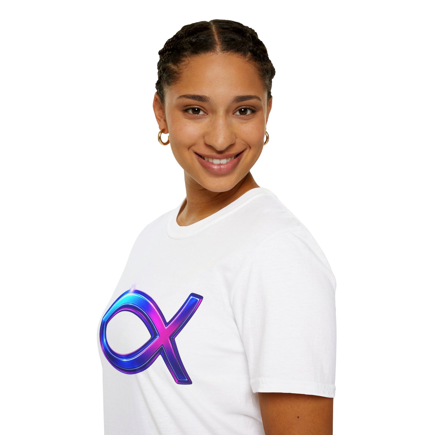 Neon Christian Fish T-Shirt, Modern Faith Tee, Ichthys Jesus Shirt, Spiritual Gift For Men And Women, Glow Cross Symbol Graphic Tee