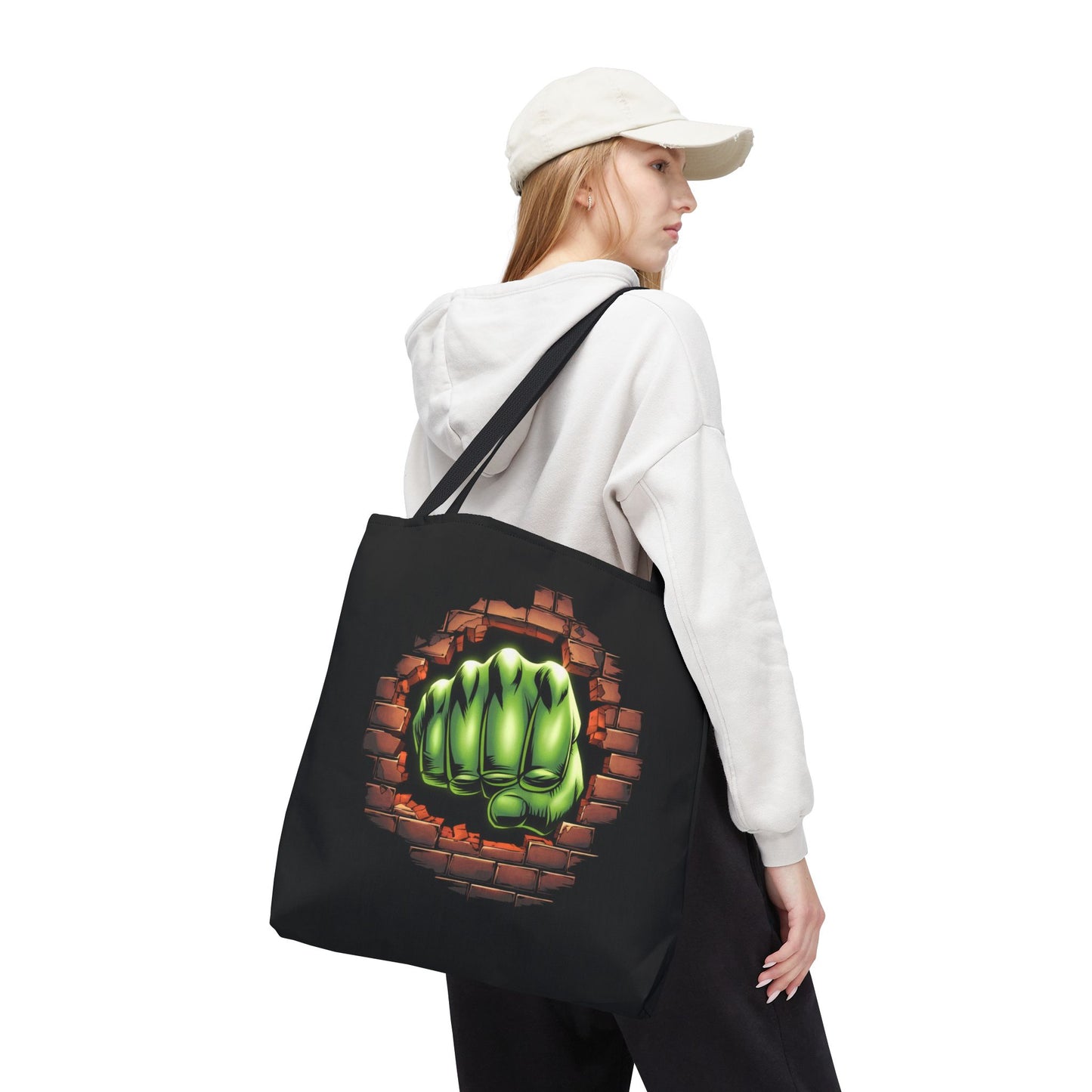 Green Fist Tote Bag, Comic Book Bag, Geeky Gift, Tote for Geeks, Reusable Bag