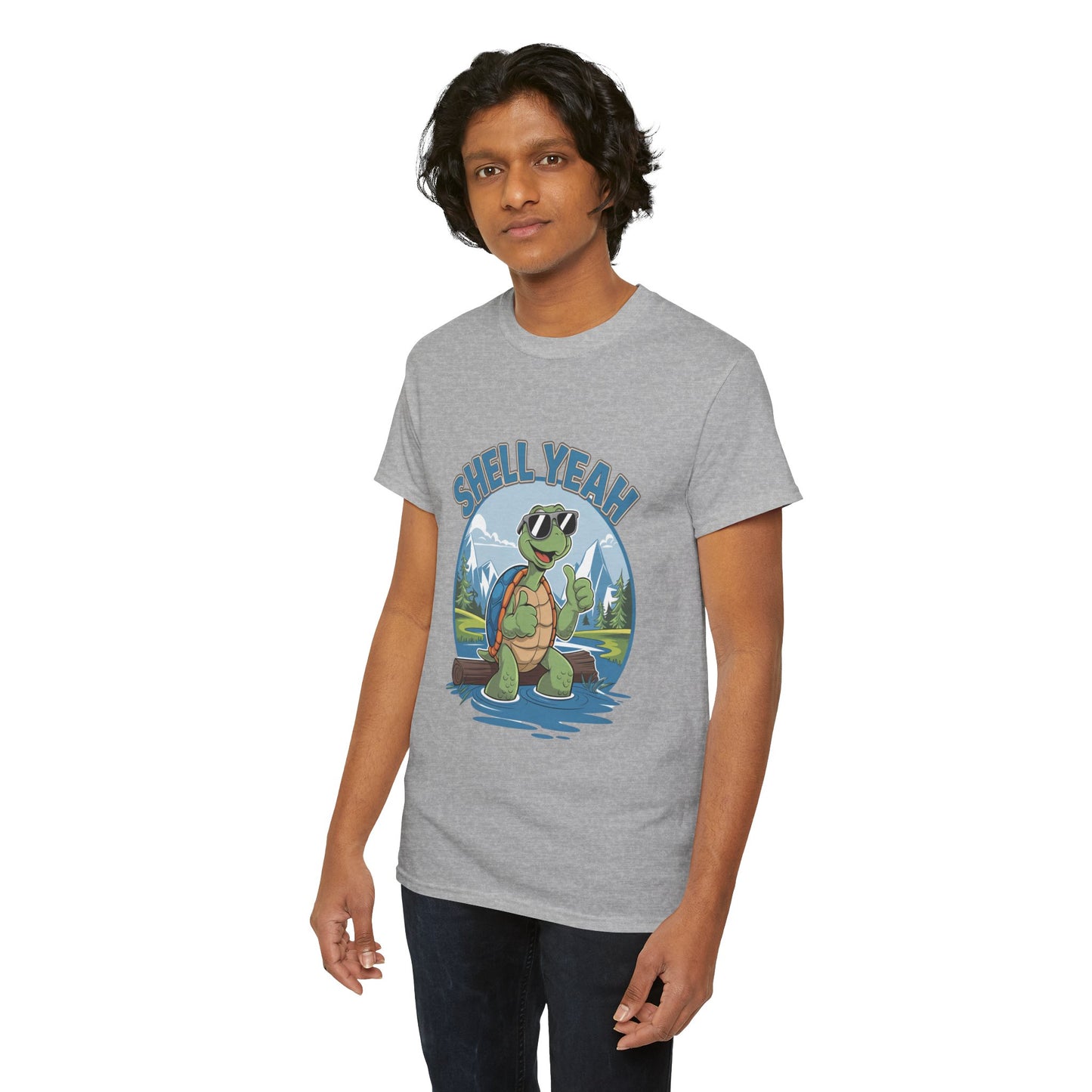 SHELL YEAH Turtle T-Shirt | Funny Cute Turtle Nature Graphic Tee | Handmade Animal Lover Gift | Eco Outdoor Adventure Shirt