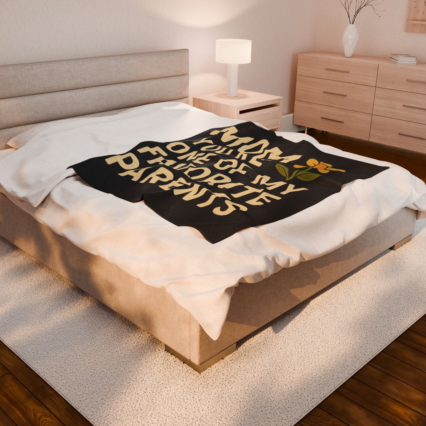 Velveteen Plush Blanket - Mom You're One of My Favorite Parents Mother's Day Throw Blanket Mom Decor