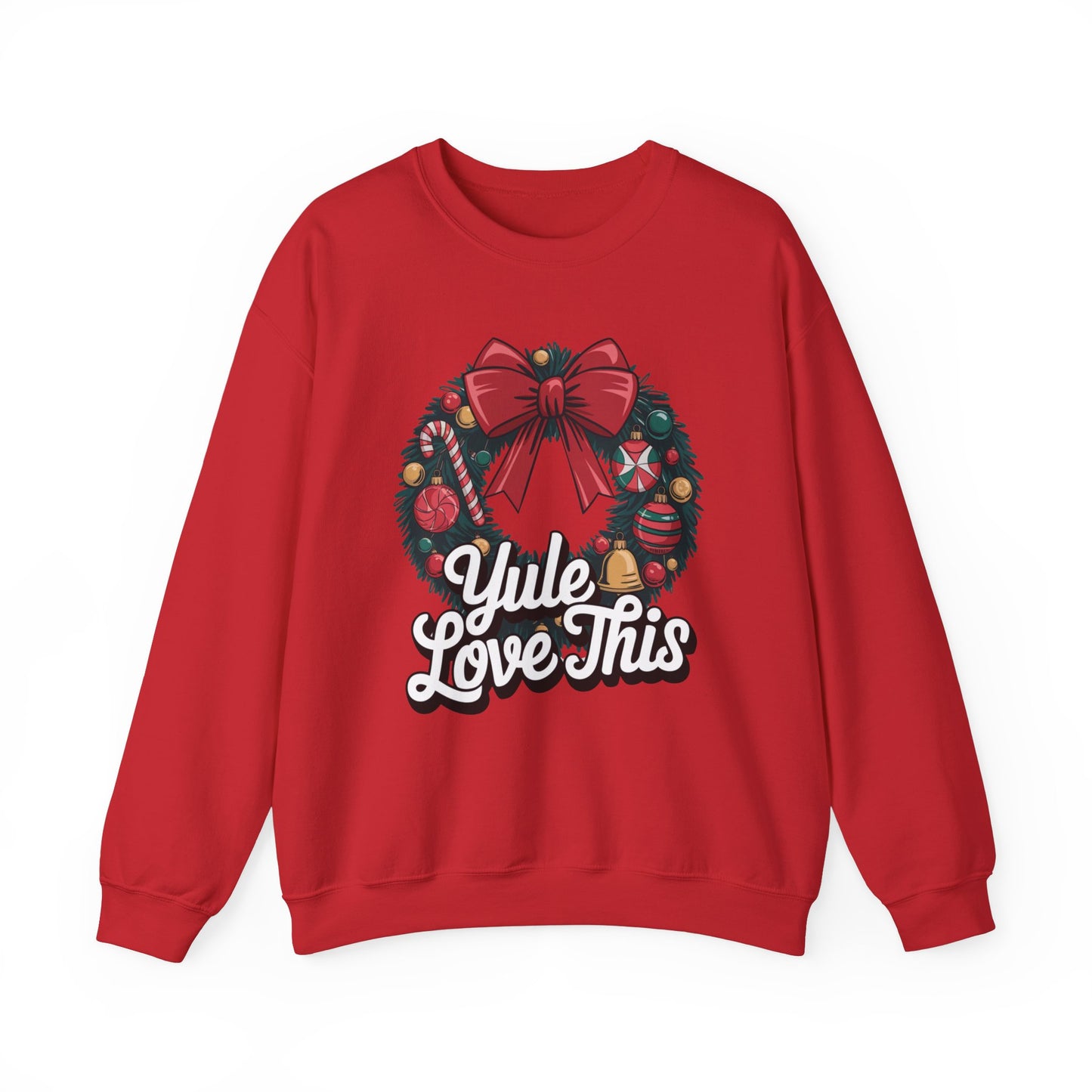 Christmas Wreath Unisex Sweatshirt, Yule Love This Holiday Jumper, Fun Crewneck Pullover, Festive Winter Apparel, Xmas Gift for Him and Her