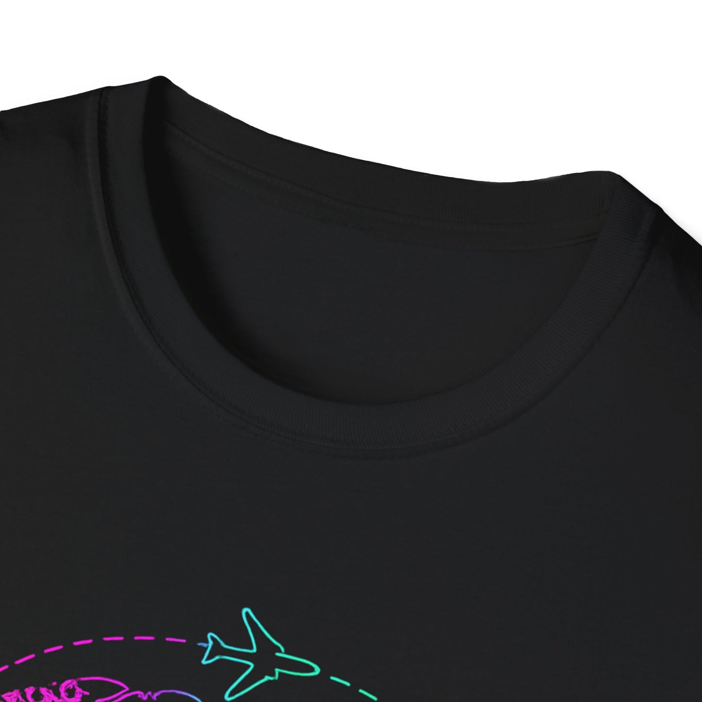 Adventure Awaits Neon Y2K Shirt - Retro Travel Tee, Rainbow Globe Graphic, Aesthetic Vacation Top, Y2K Gift for Travelers