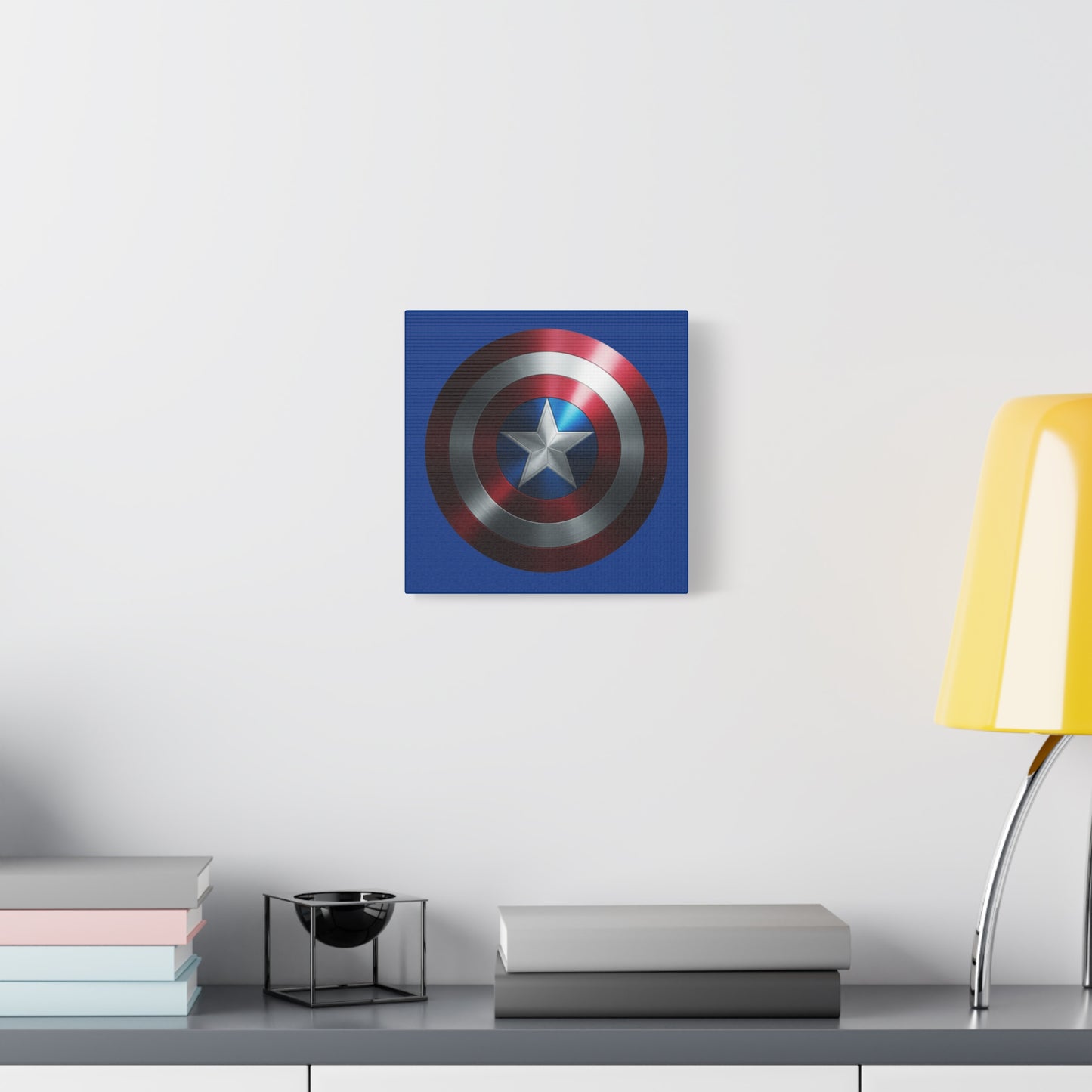 Superhero Shield Canvas Art - Stretched Matte Decor for Fans