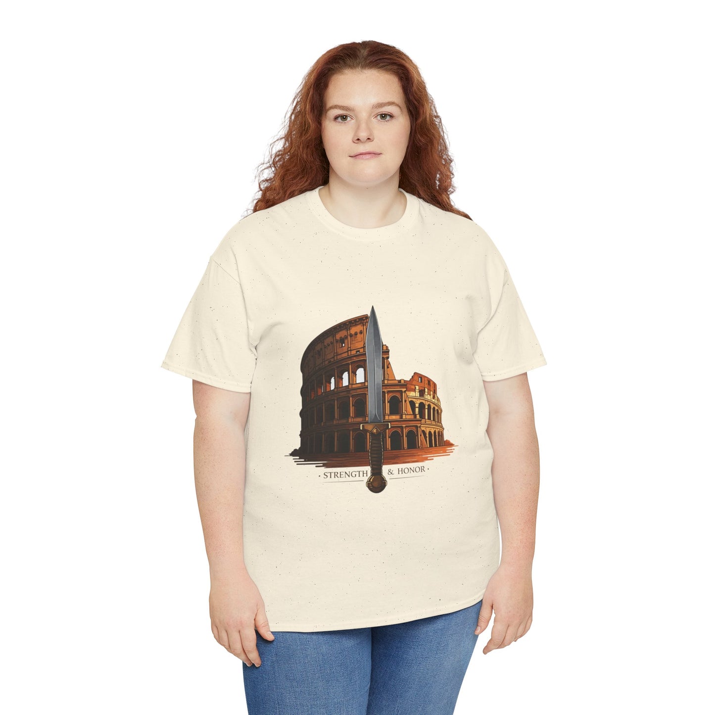 Strength & Honor Gladiator Shirt – Roman Colosseum Sword Graphic Tee – Ancient Rome History T-Shirt for Gladiator & Travel Fans