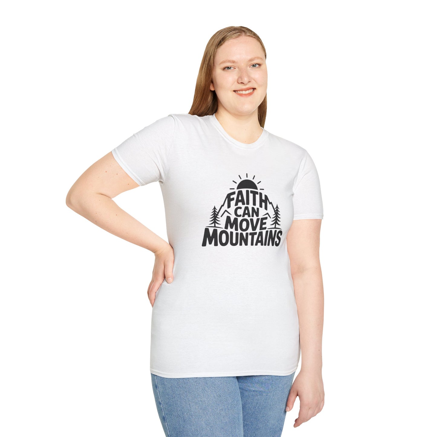 Faith Can Move Mountains T-Shirt | Christian Inspirational Mountain Tee | Boho Nature Faith Graphic Shirt | Gospel Verse Gift for Believers