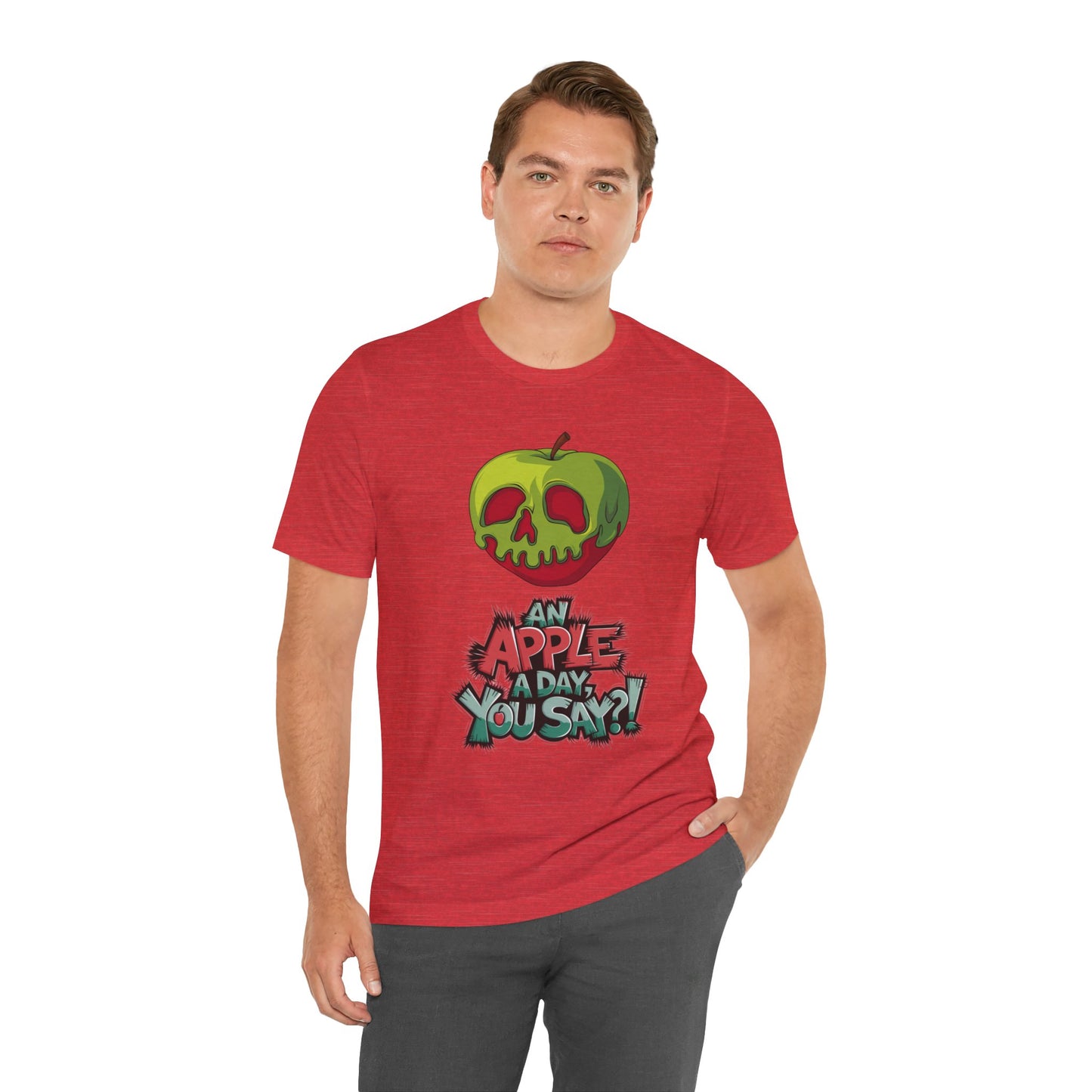 Funny Apple Skull Shirt – An Apple A Day You Say? – Grunge Fruit Tee – Y2K Nostalgia T‑Shirt – Gift for Fruit Lovers