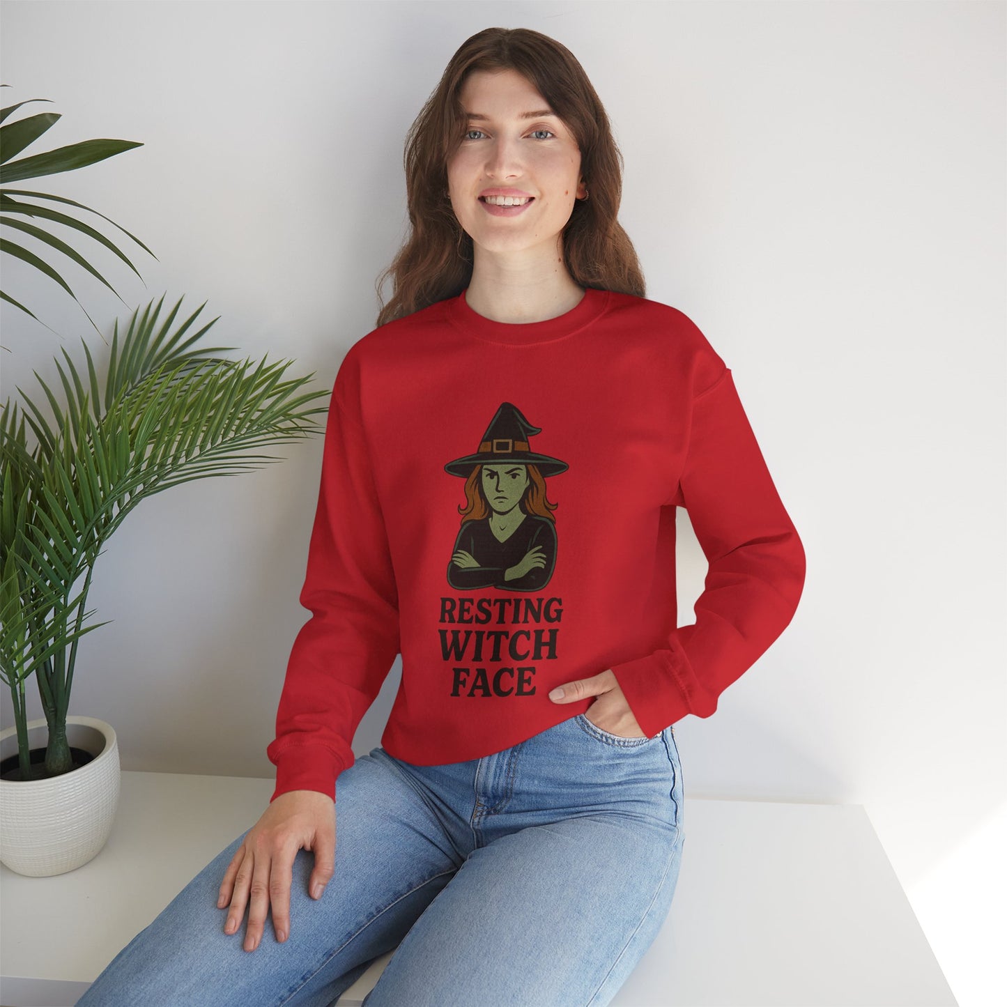 Resting Witch Face Sweatshirt, Funny Halloween Witch Crewneck, Spooky Season Sweatshirt, Fall Humor Graphic Pullover, Witchy Gift