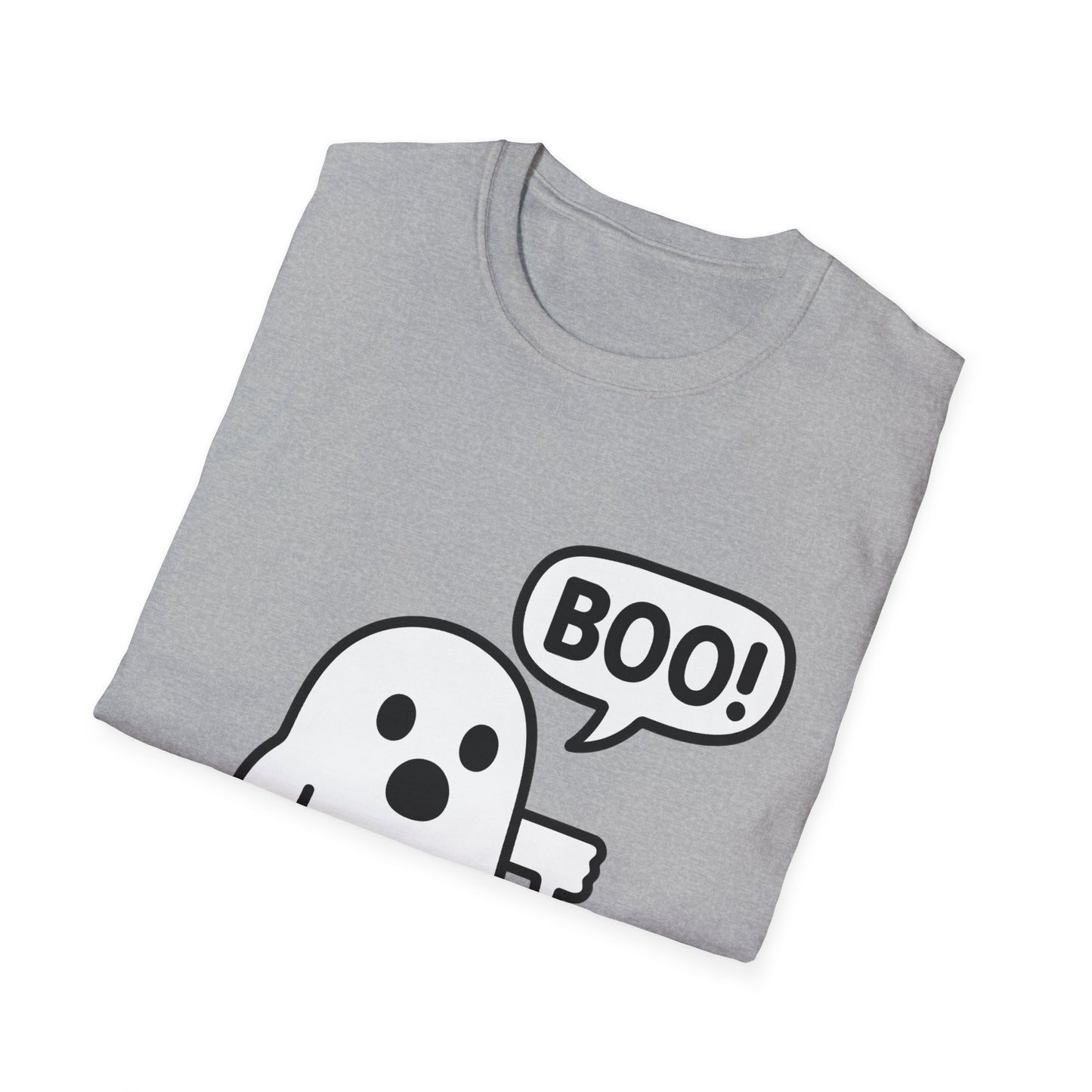 Cute Ghost Thumbs-Down 'Boo' Tee | Funny Halloween Play on Words Shirt | Spooky Season Ghost Tee | Fall Coquette Aesthetic Tee