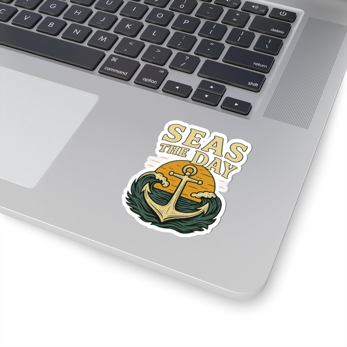 Seas the Day Sticker – Nautical Anchor Vinyl Sticker, Ocean Quote Decal for Laptop, Water Bottle, or Adventure Gear