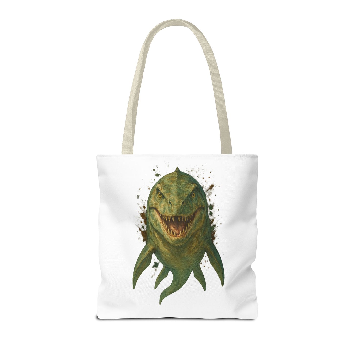 Watercolor Mosasaurus Tote Bag - Prehistoric Sea Monster Art, Dinosaur Ocean Reptile Gift, Eco Canvas Bag for Dino and Marine Fans