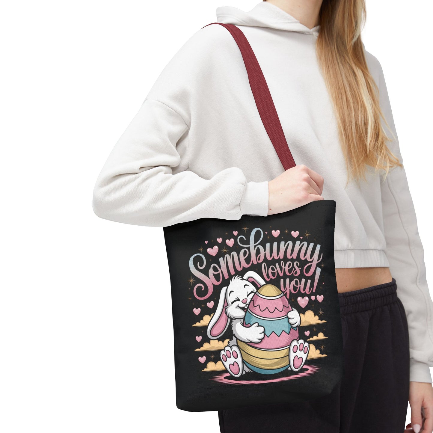 Easter Bunny Tote Bag Somebunny Loves You Easter Bag Bunny