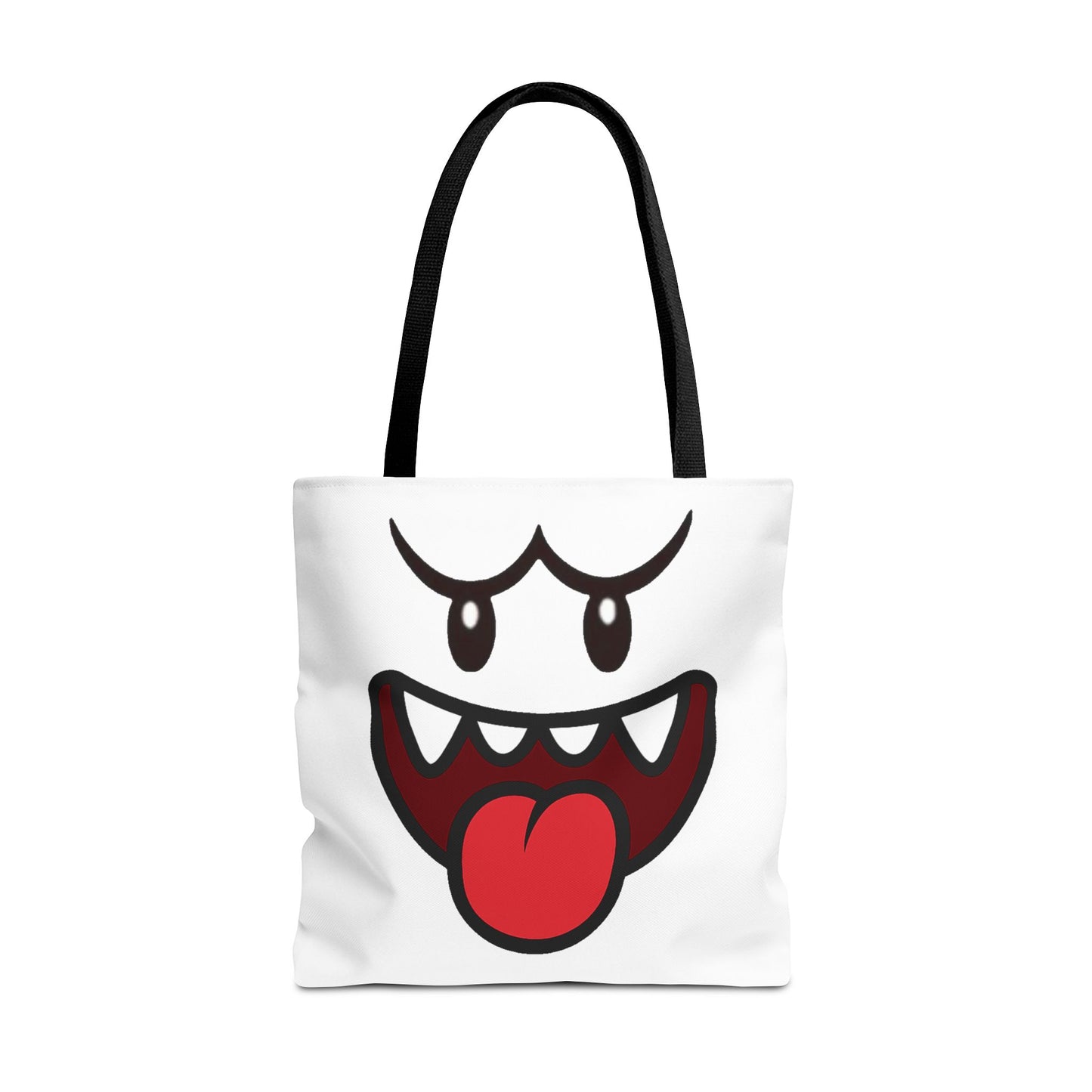 Funny Ghost Face Tote Bag, Spooky Halloween Shopping Bag, Creepy Cute Gamer Tote, Novelty Reusable Canvas Bag, Horror Themed Trick or Treat Bag