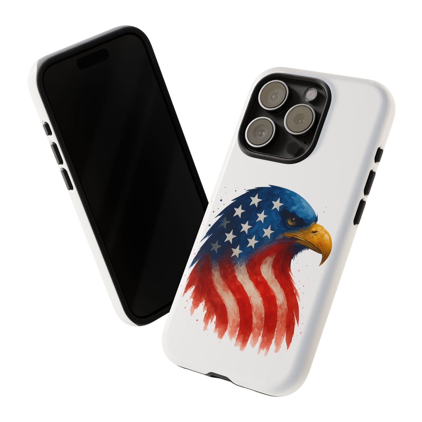 Patriotic Eagle iPhone Case - USA Flag Tough Cover, Dual-Layer Rugged Protection, 4th of July and Veteran Gift