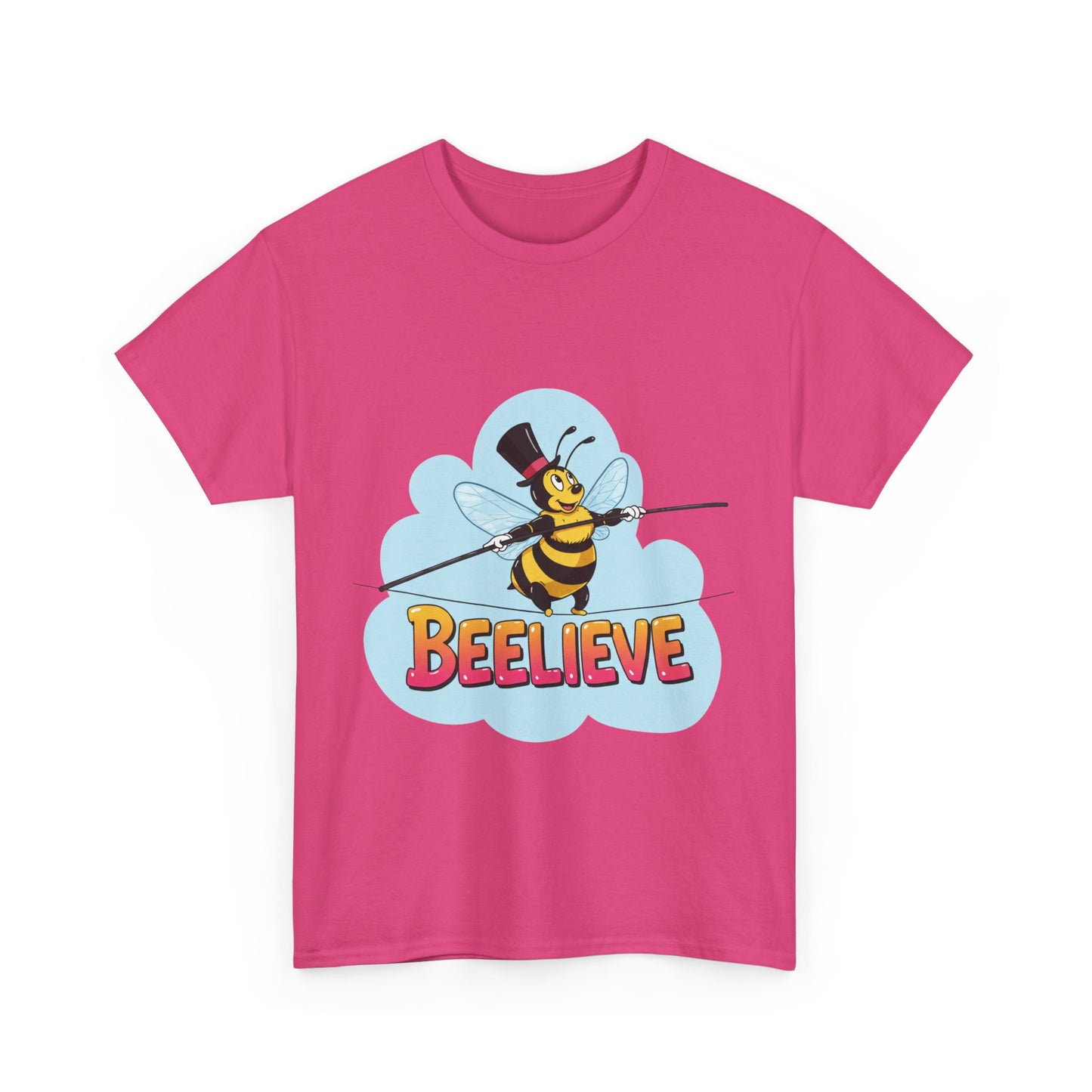 “Beelieve” Bee Pun T‑Shirt | Cute Bee Graphic Tee | Inspirational Pun Shirt | Funny Nature Lover Gift | Bee Belief Positive Vibes Tee