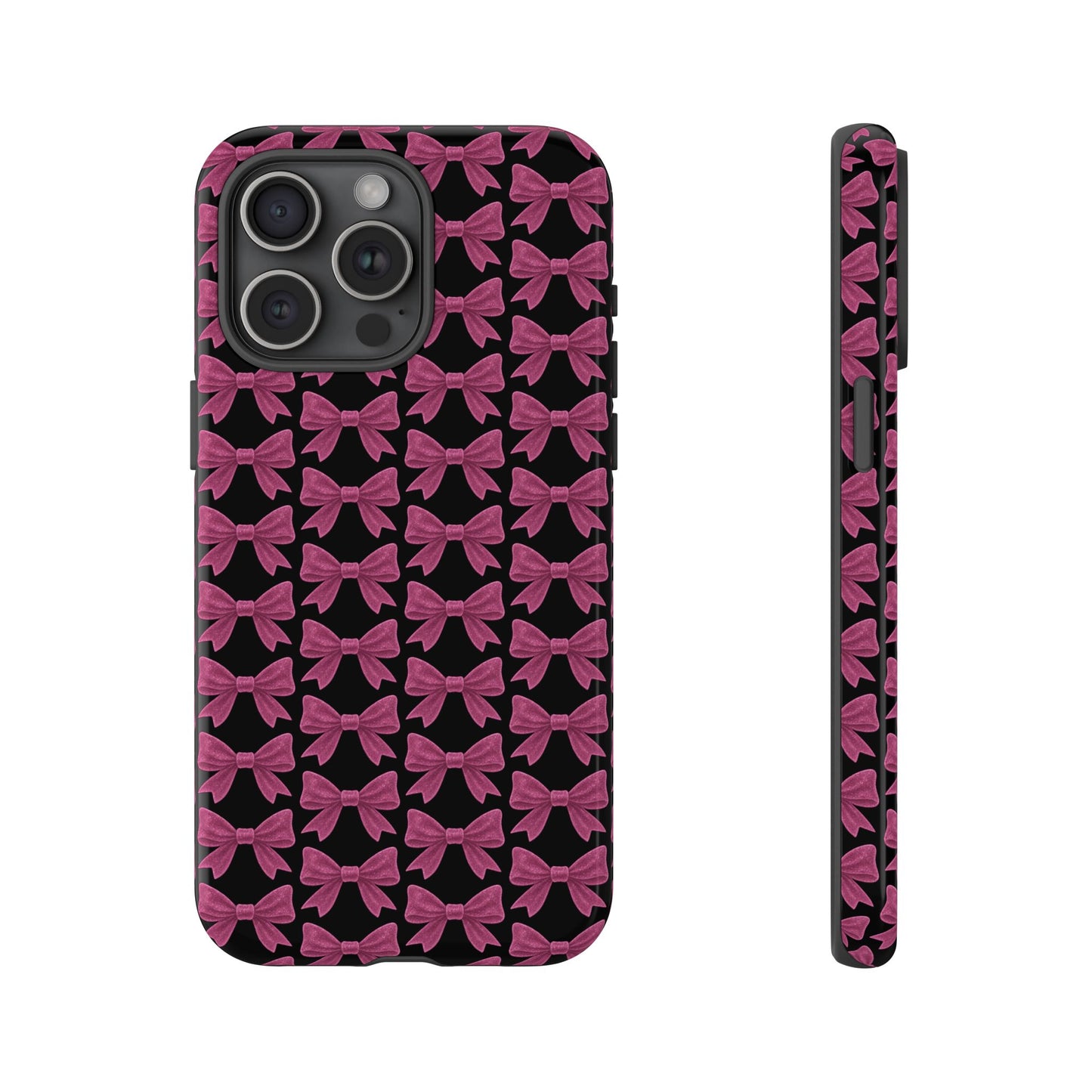 Pink Bow iPhone Case Coquette Aesthetic Phone Cover Glossy Y2K Girly Case Soft Girl Tech Accessory Cute iPhone Gift for Her