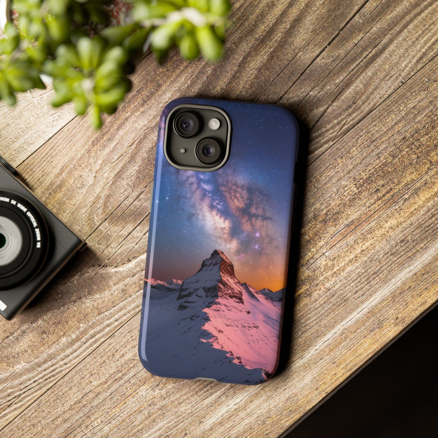 iPhone Case Mountain Top and Milky Way Nature Phone Case Unique Gift