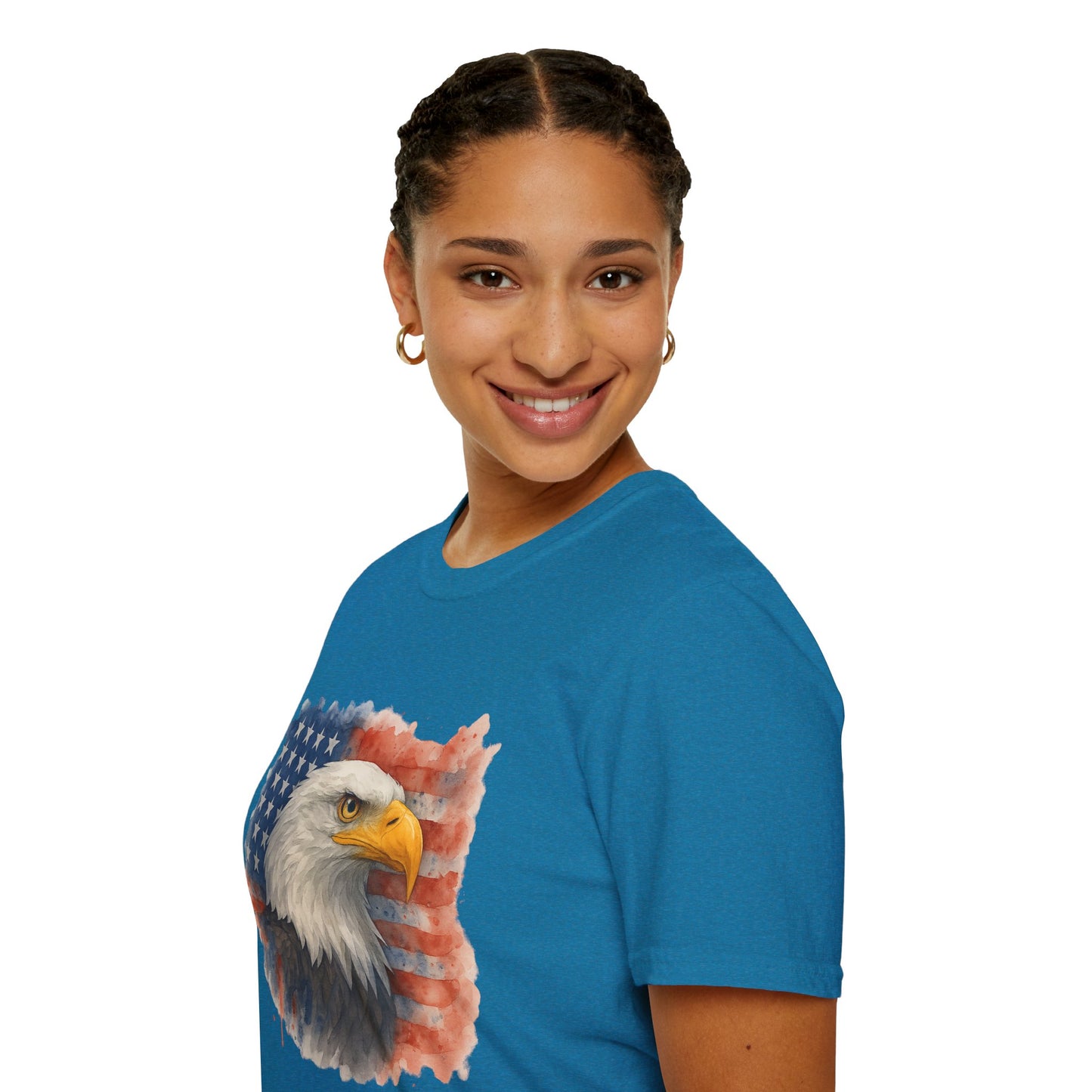 American Eagle & Flag T‑Shirt | Patriotic Graphic Tee | Bald Eagle USA Shirt | 4th of July Tee | Independence Day Apparel