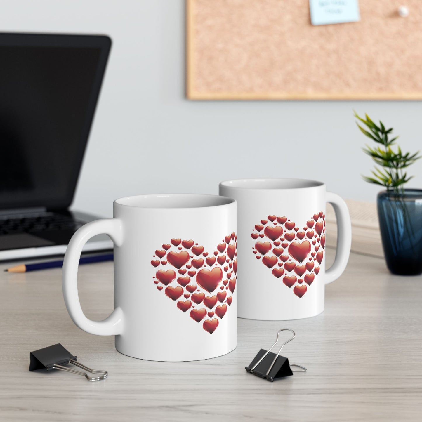 Mug - Heart Made Out of Hearts Fun Ceramic Mug (11oz, 15oz)