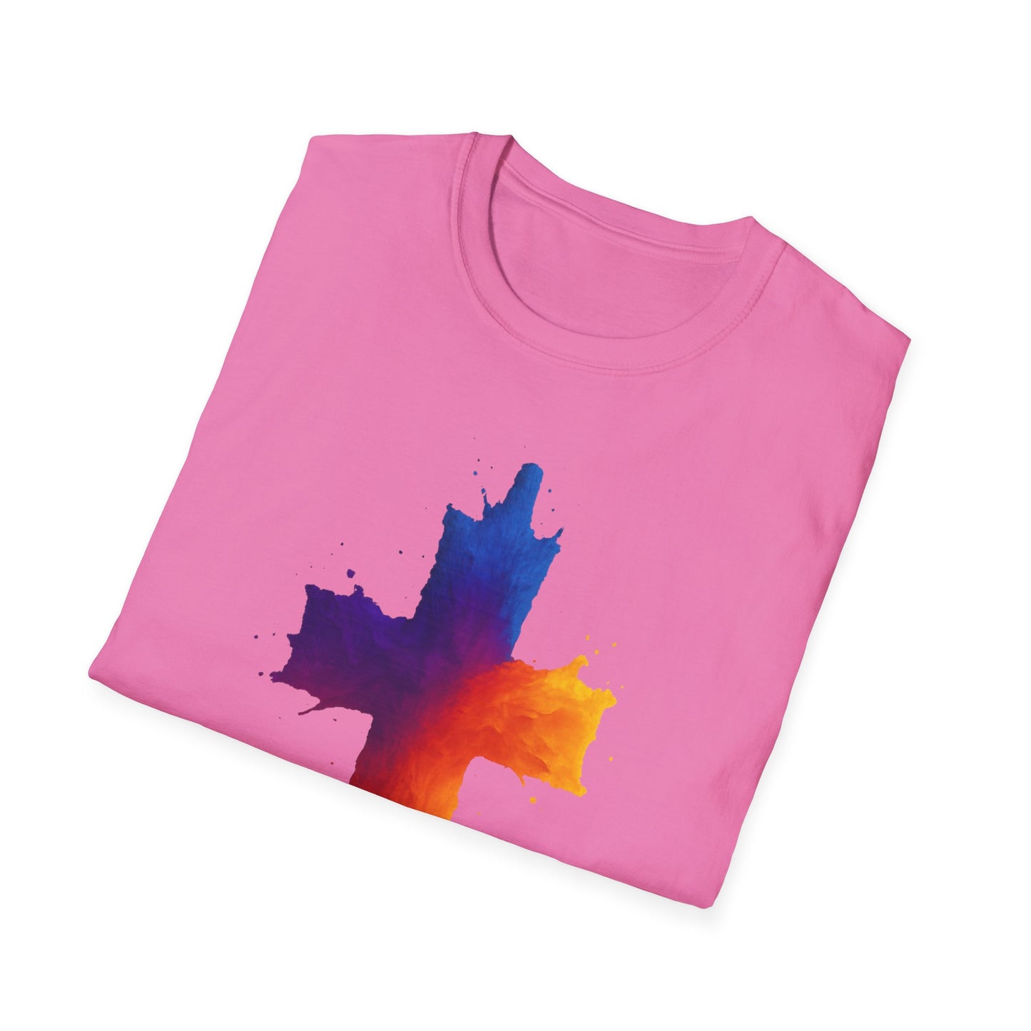 Colorful Abstract Cross T‑Shirt | Bold Grunge Paint Splatter Christian Tee | Unique Vibrant Gift | Inspirational Faith Graphic Shirt