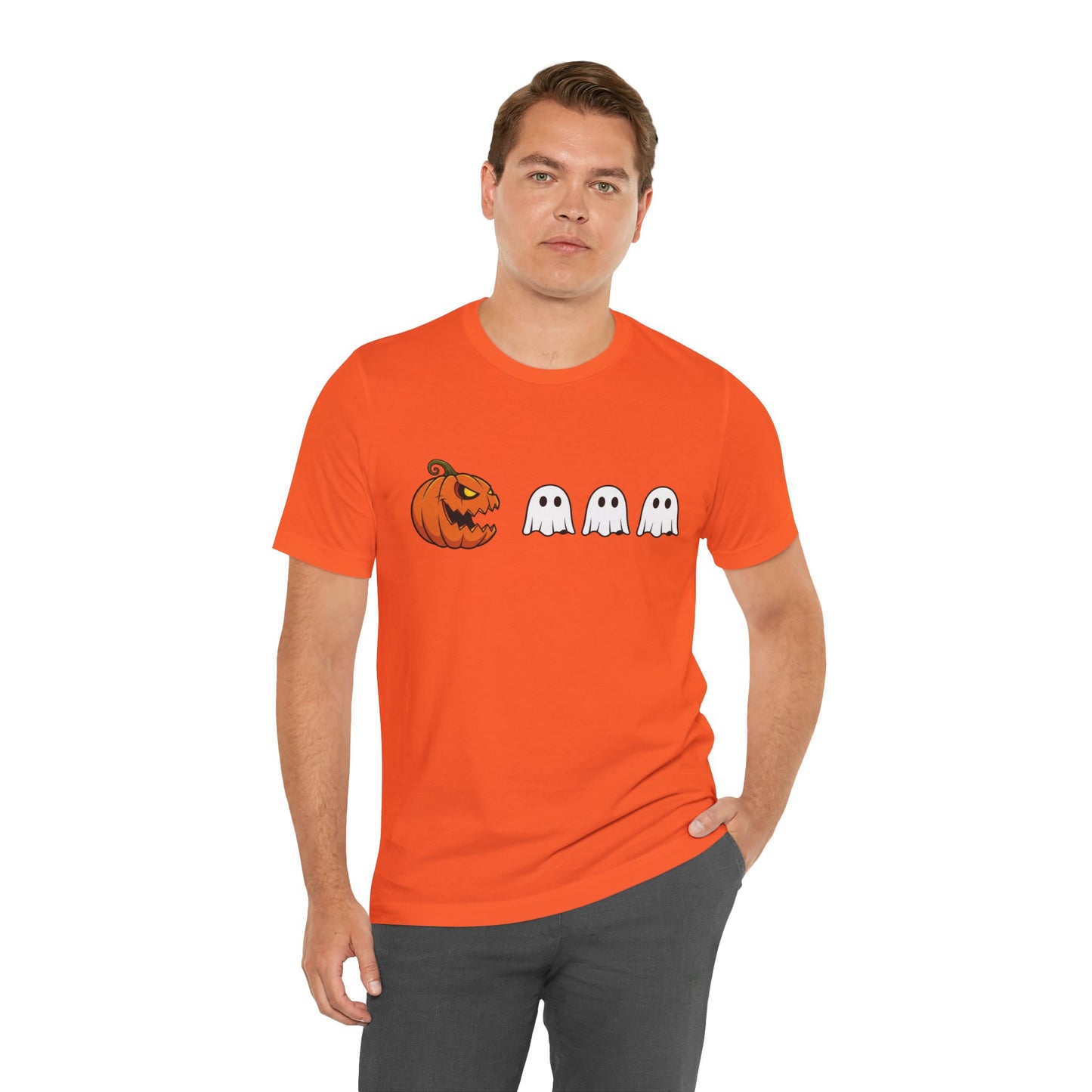 Pumpkin Pac-Man Shirt, Halloween Arcade Tee, Pumpkin Chase Ghosts Tee, Retro Gaming Halloween, Spooky Season Shirt, Vintage Game Pumpkin Top