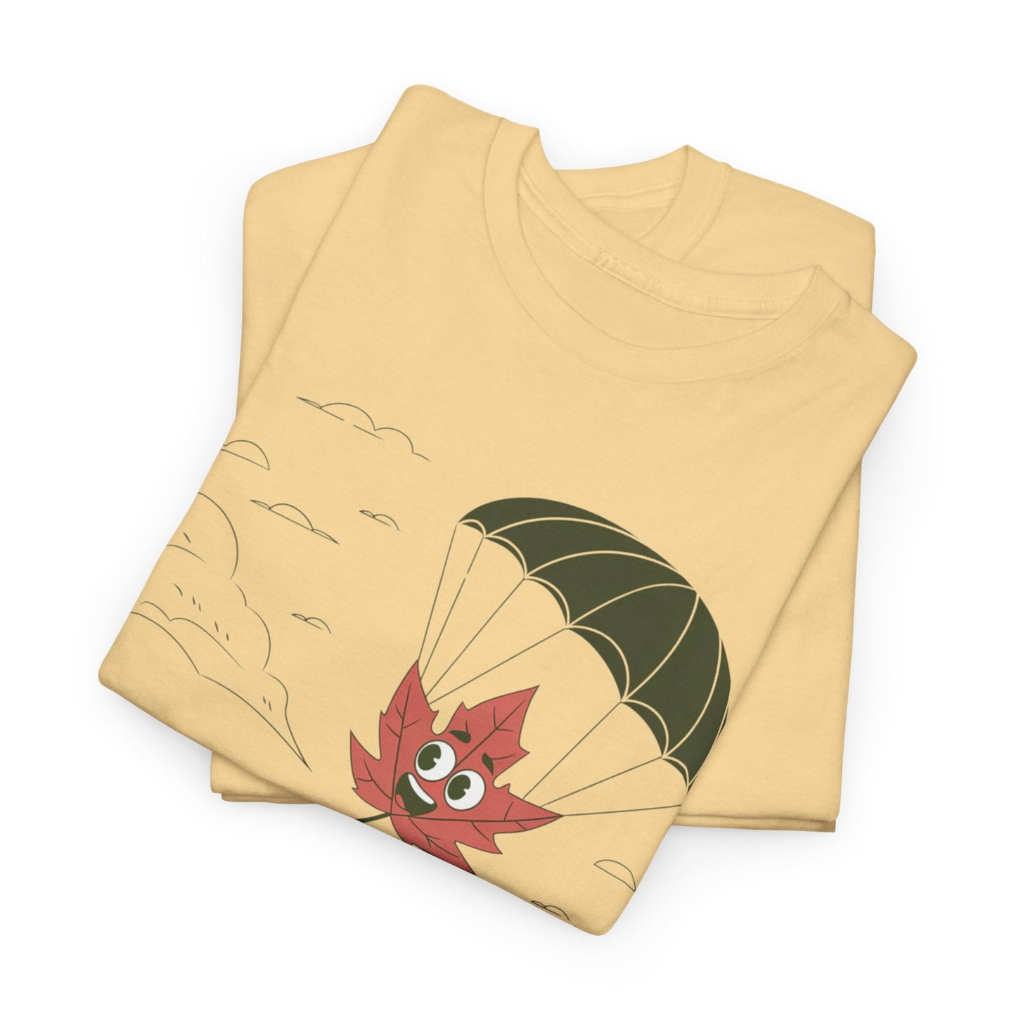 Be-Leaf In Yourself Maple Leaf Parachute T-Shirt | Funny Motivational Nature Graphic Tee | Self-Love Fall Autumn Shirt | Outdoorsy Gift