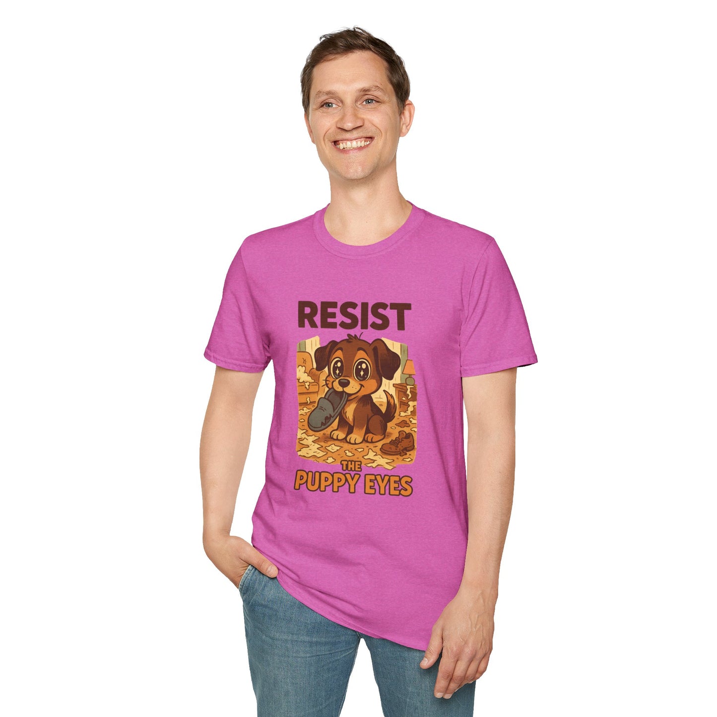 Resist the Puppy Eyes Dog Tee - Cute Puppy Eyes Graphic T-Shirt for Dog Lovers, Funny Pet Gift Shirt, Unisex Animal Lover Tee