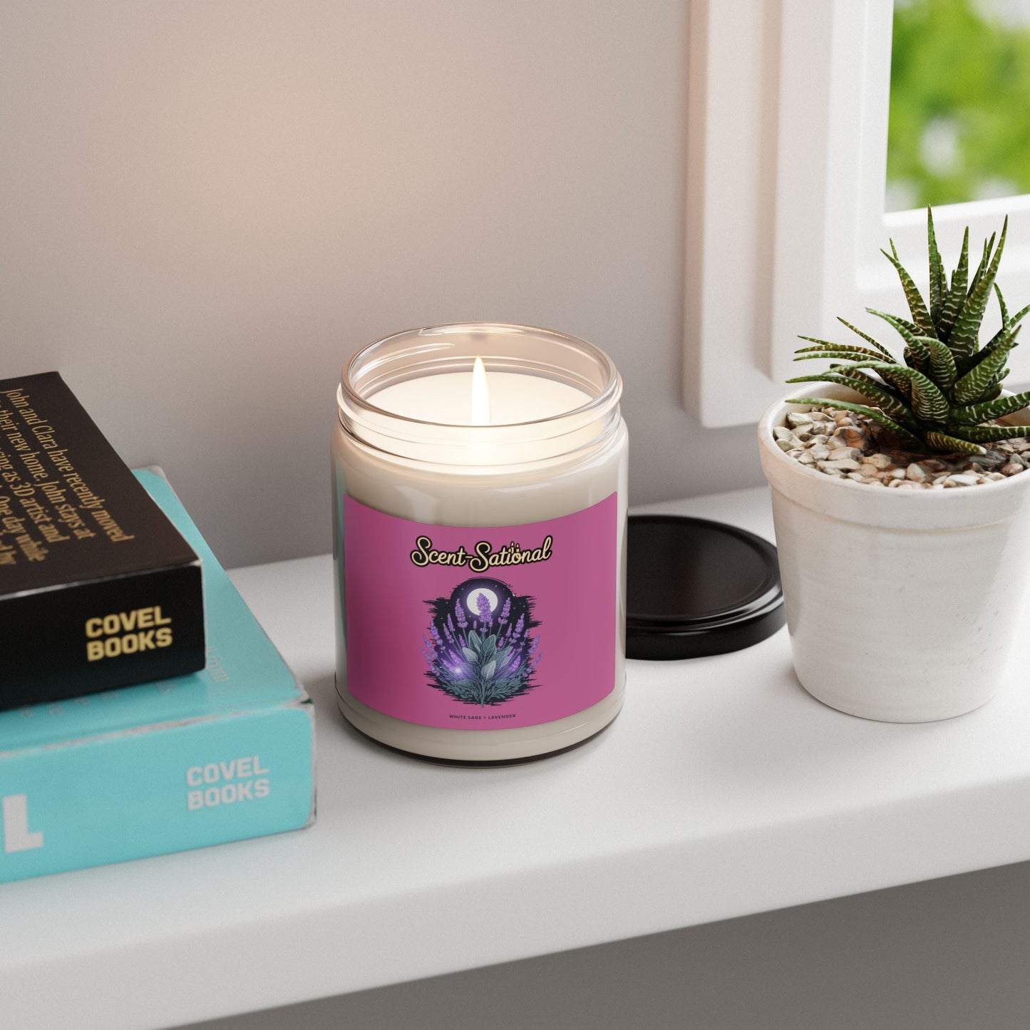 White Sage + Lavender Candle, Relaxing Aromatherapy Soy Candle, Calming Eco Candle, Long Burn Jar Candle Gift For Meditation And Self Care