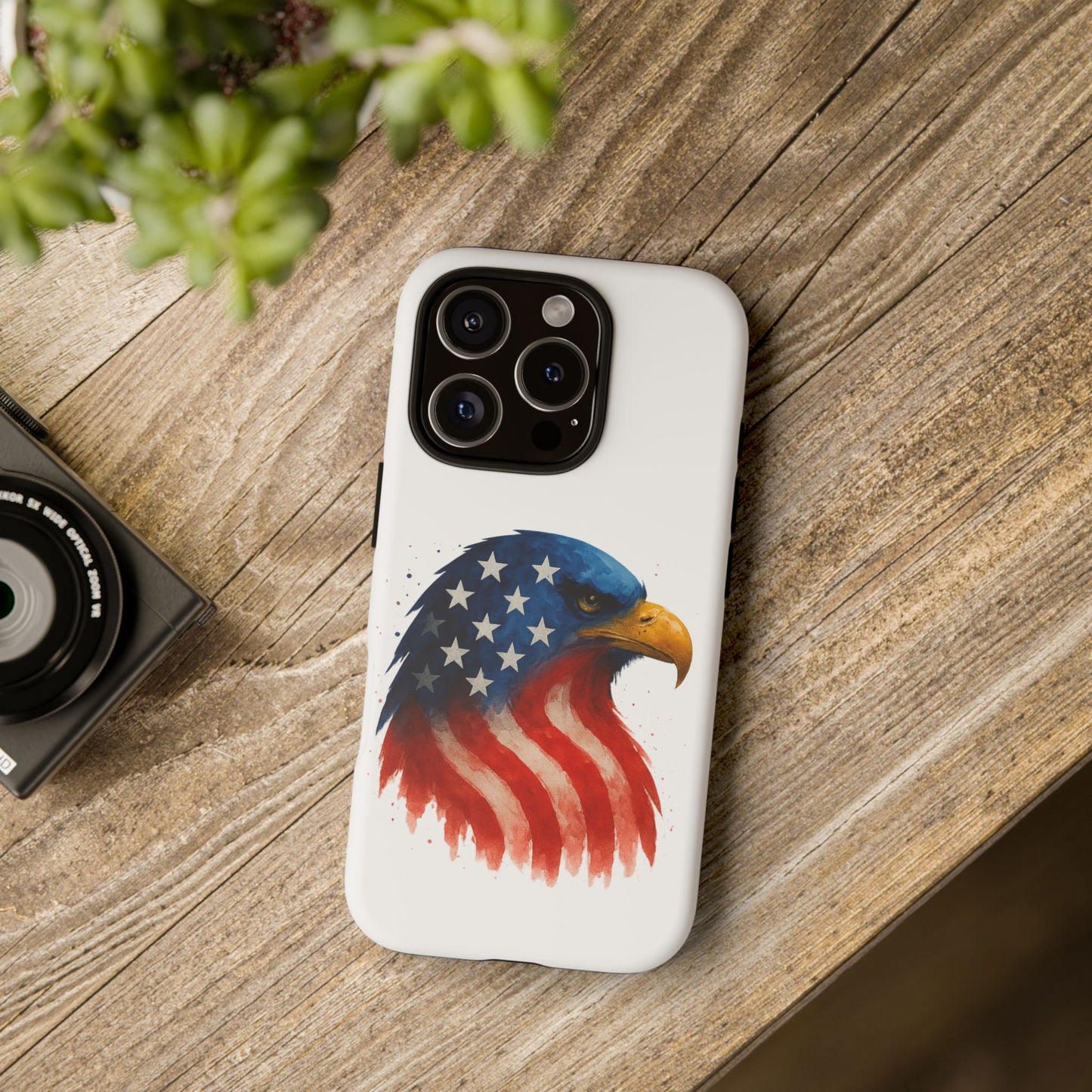 Patriotic Eagle iPhone Case - USA Flag Tough Cover, Dual-Layer Rugged Protection, 4th of July and Veteran Gift