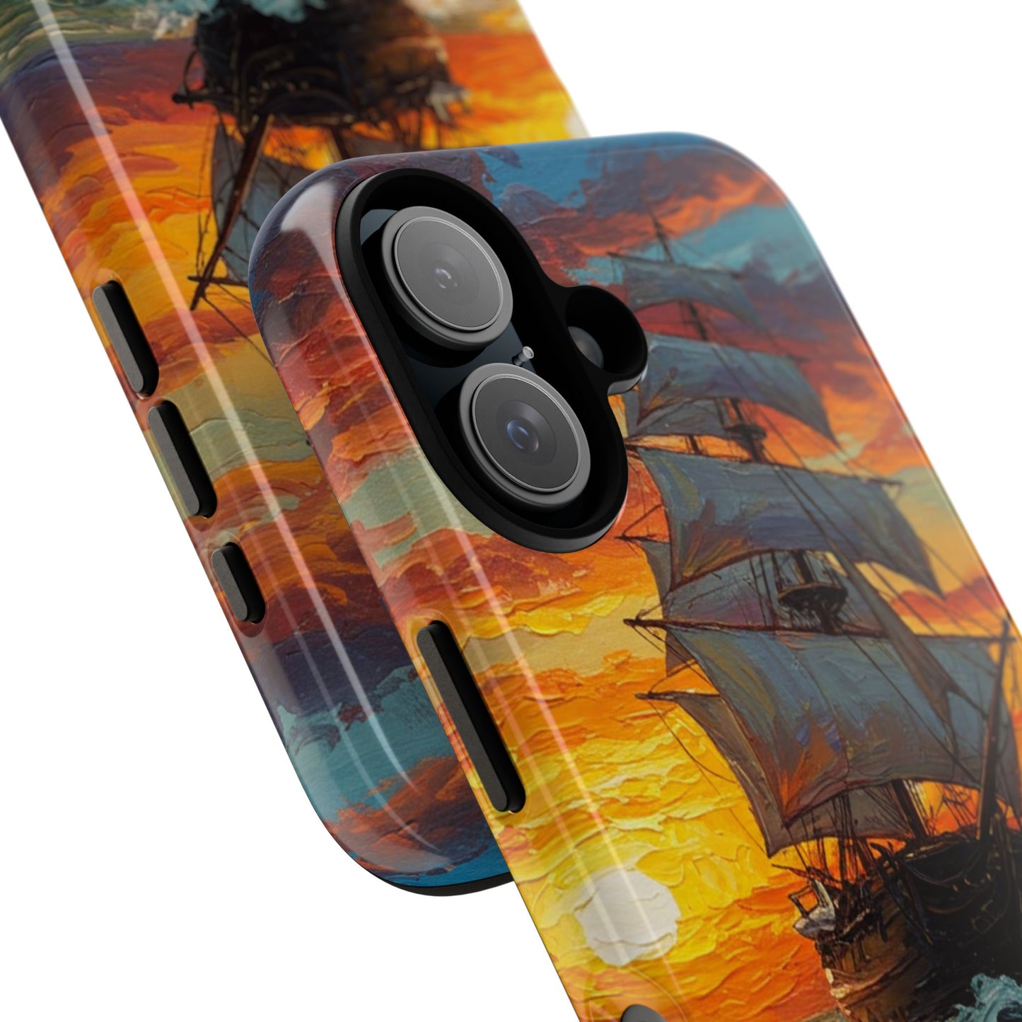 iPhone Case - Ship Sailing at Sunset Design