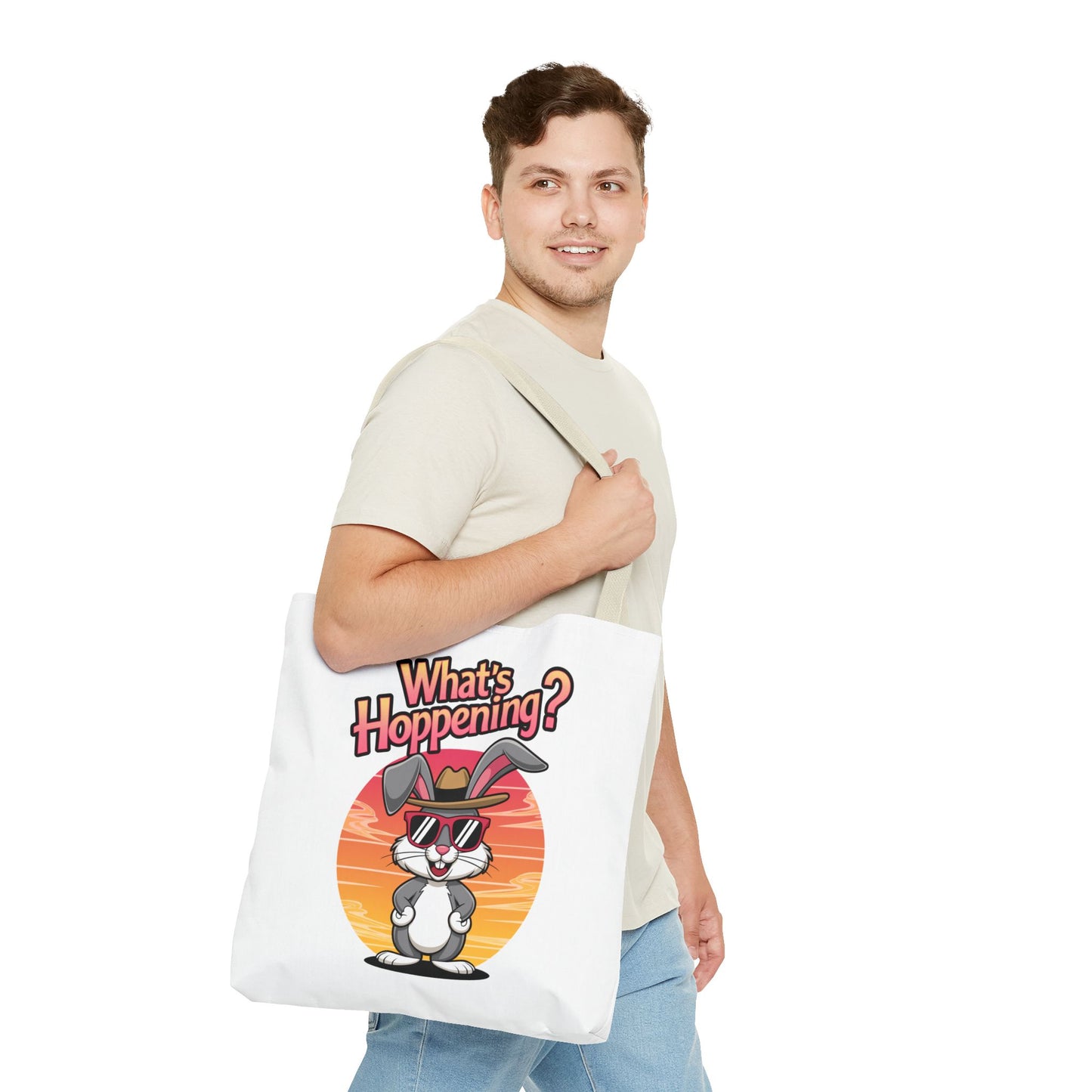 Bunny Tote Bag - 'What's Hoppening'