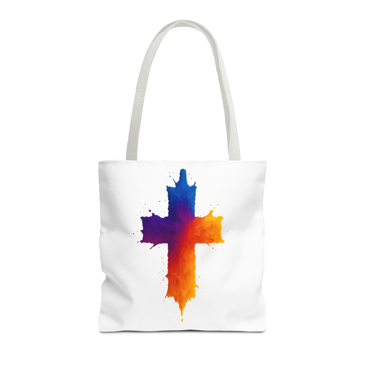 Watercolor Cross Tote Bag, Faith Tote, Christian Gift Bag, Religious Art Shoulder Bag, Inspirational Everyday Carry, Spiritual Cross Design Tote