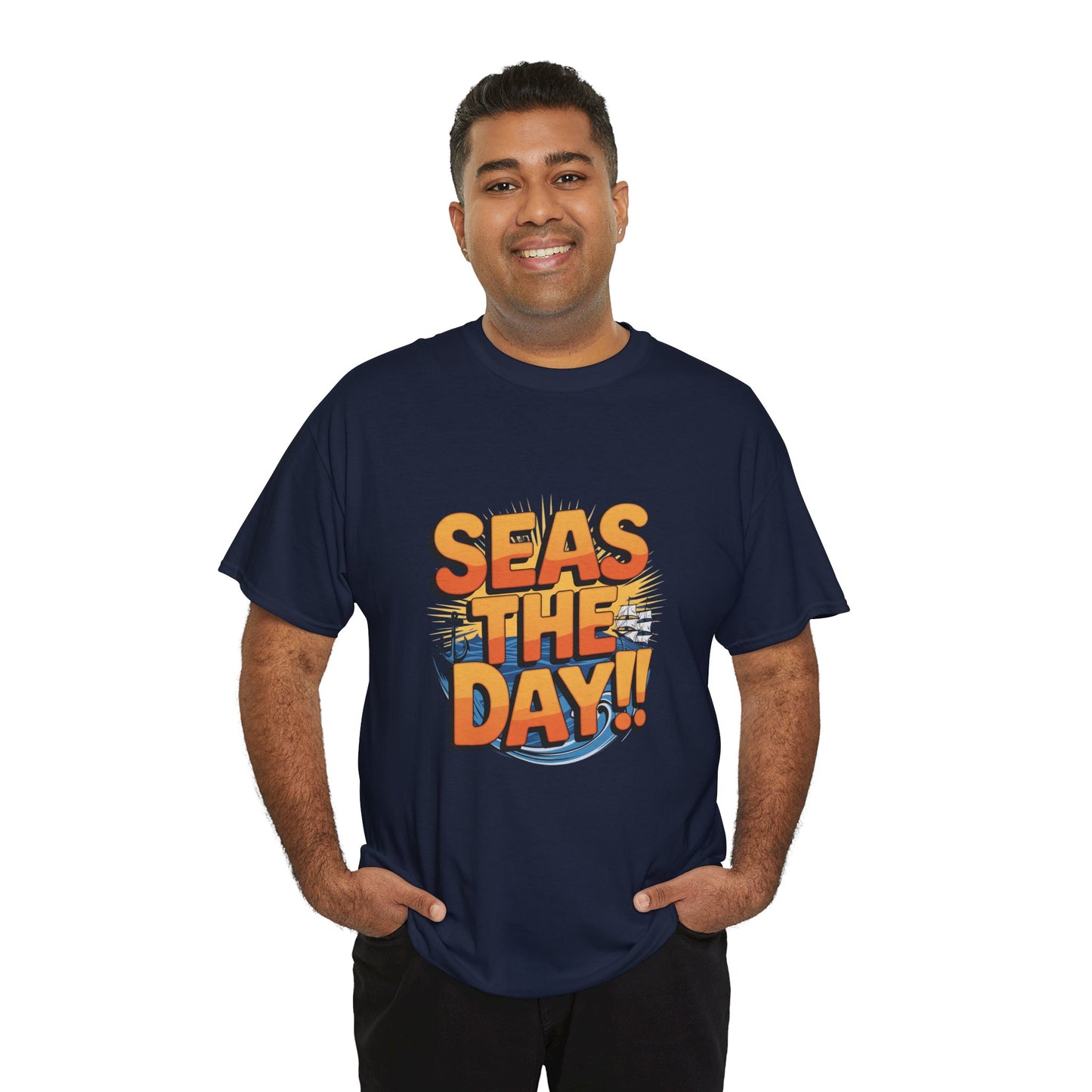 Seas The Day!! Tee • Ocean Pun Graphic Shirt • Comfort Colors Unisex Beachy Vibes • Nautical Aesthetic • Gift for Sea Lovers & Summer Vacays