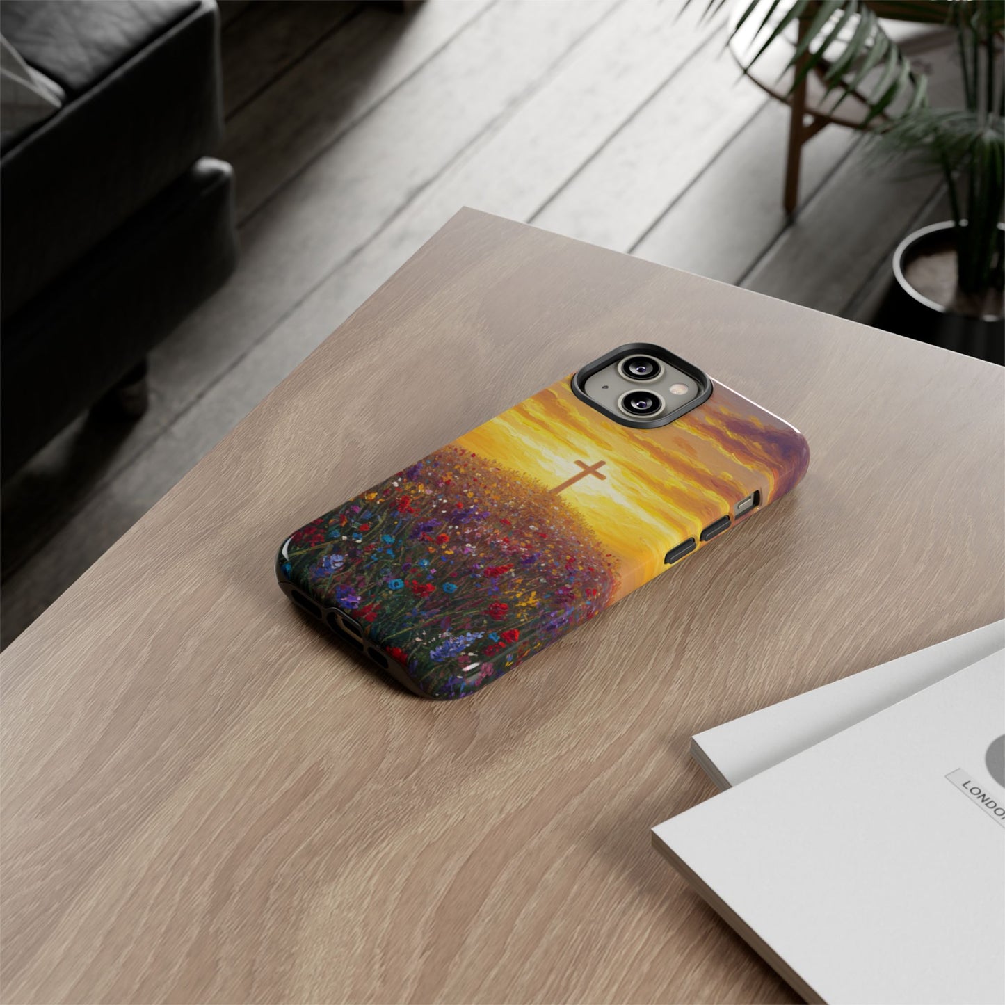 iPhone Case: Monet Style Cross Phone Case Christian Case Inspirational iPhone Case Spiritual Phone Case