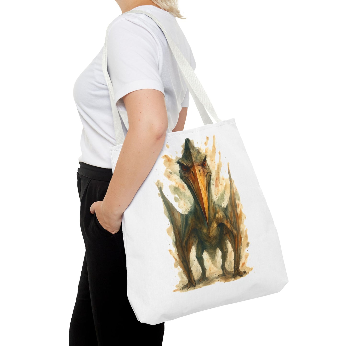 Quetzalcoatlus Tote Bag | Dinosaur Art Canvas Shopper | Prehistoric Pterosaur Gift for Dino Lovers | Eco-friendly Reusable Bag Jurassic Tote
