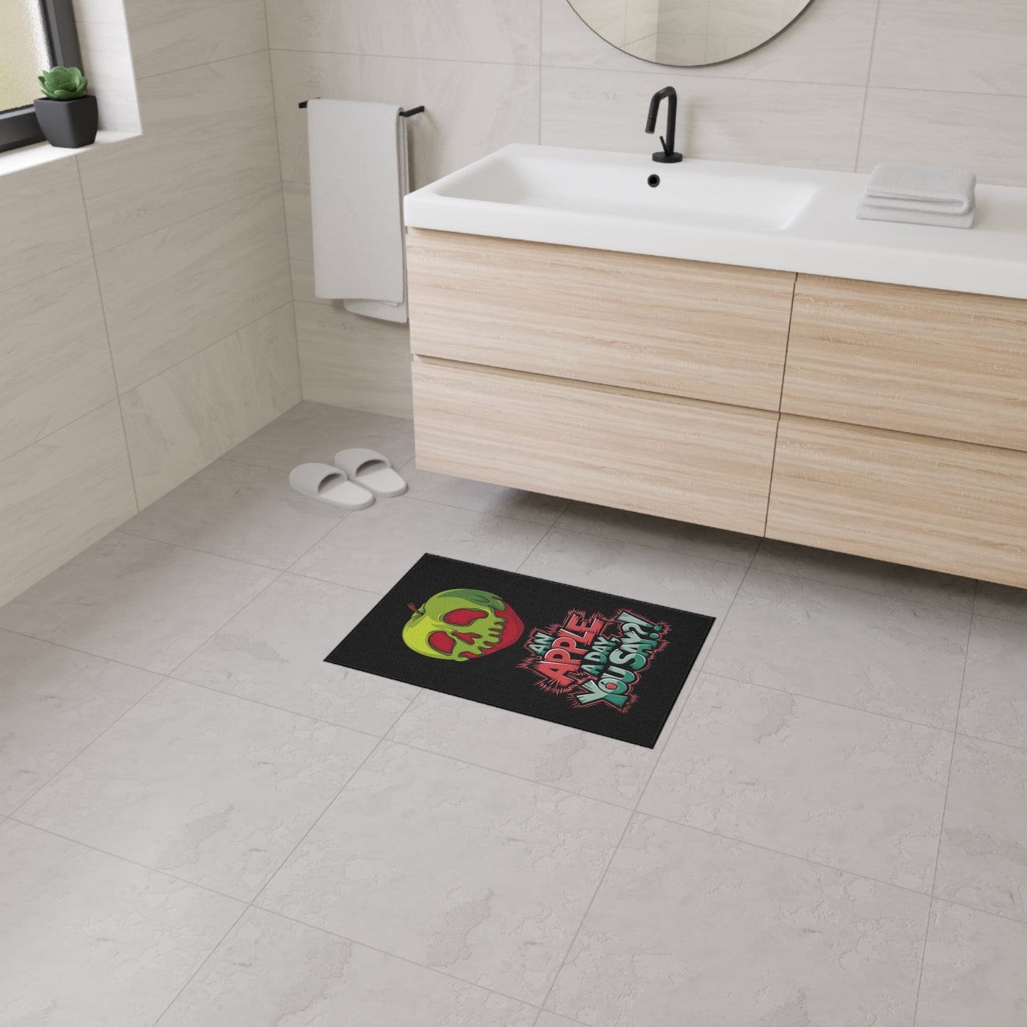 Floor Mat - Poison Apple 'An Apple a Day You Say' Fun Design
