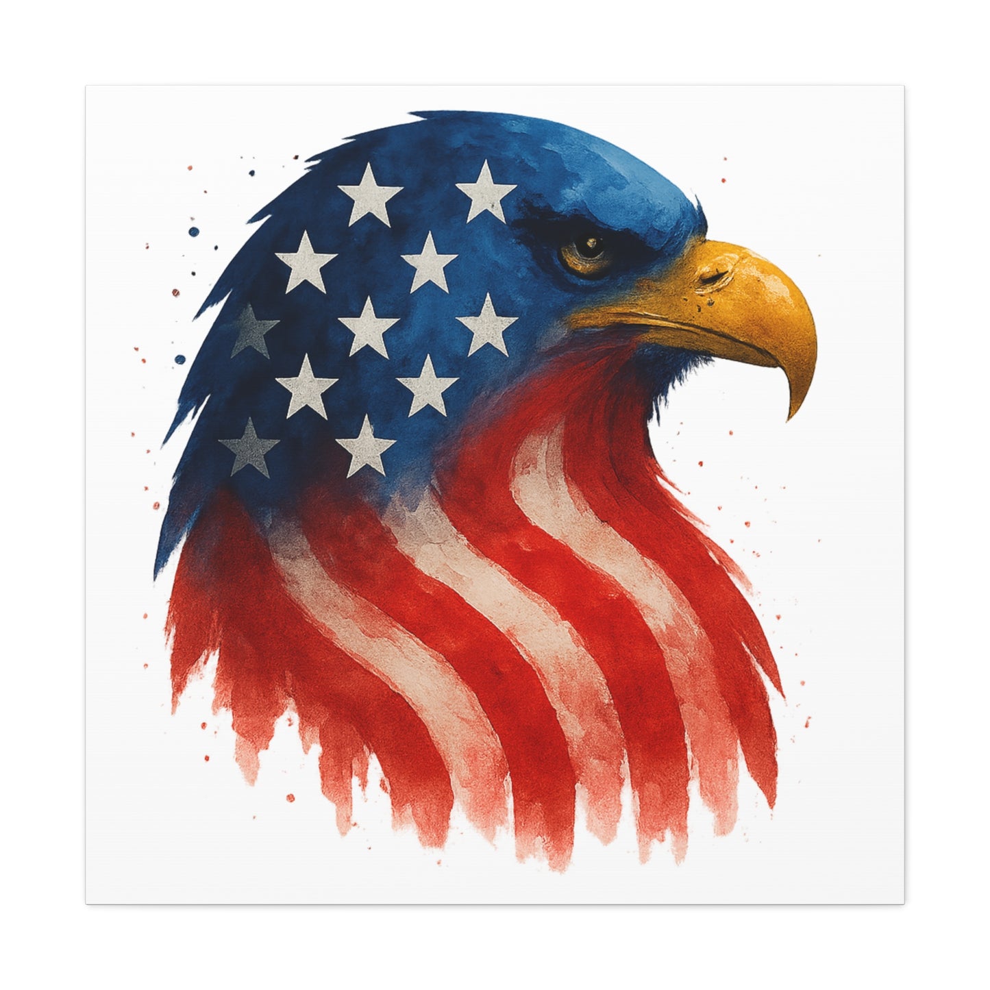 Patriotic Eagle Canvas Wall Art - American Flag Eagle Print - 4th of July Decor, USA Home and Office Gift - Ready to Hang Canvas Art