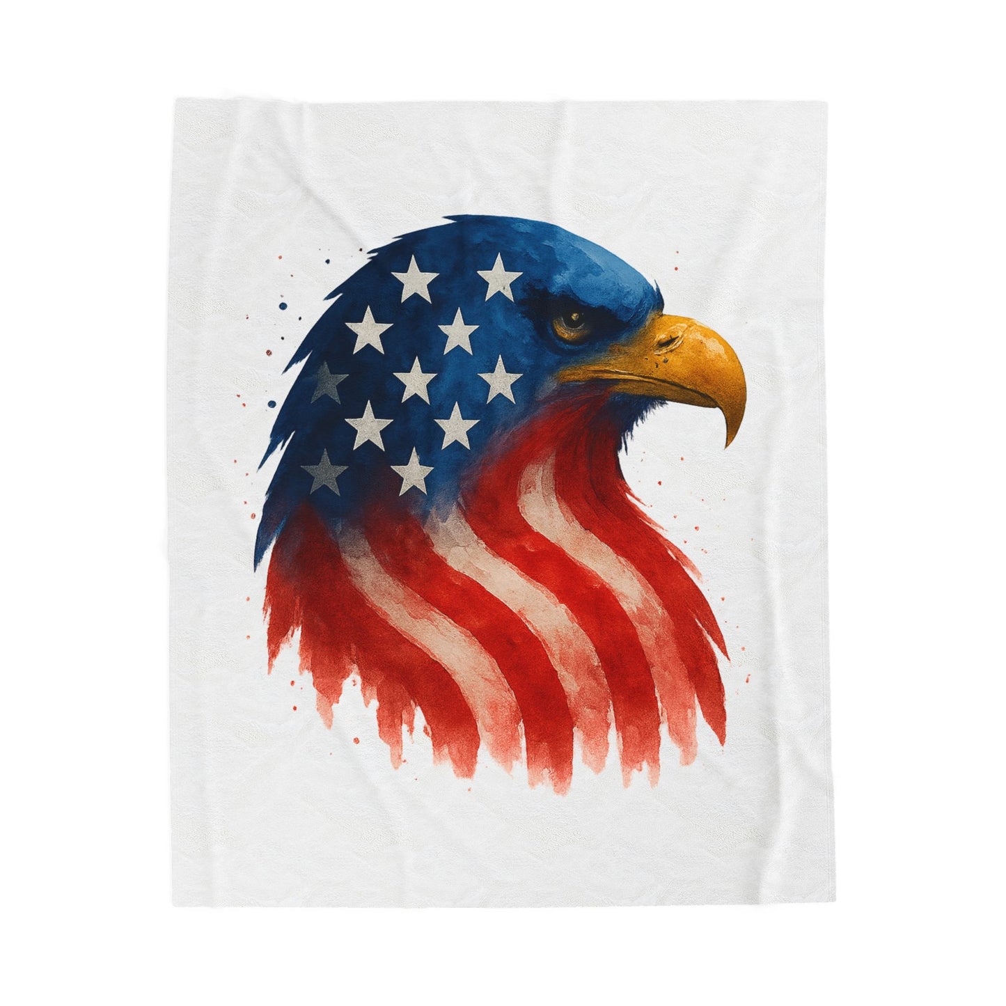 Patriotic Eagle Plush Blanket - Soft USA Flag Throw - Cozy Polyester Eagle Throw for Veterans, 4th of July, Home Decor Gift