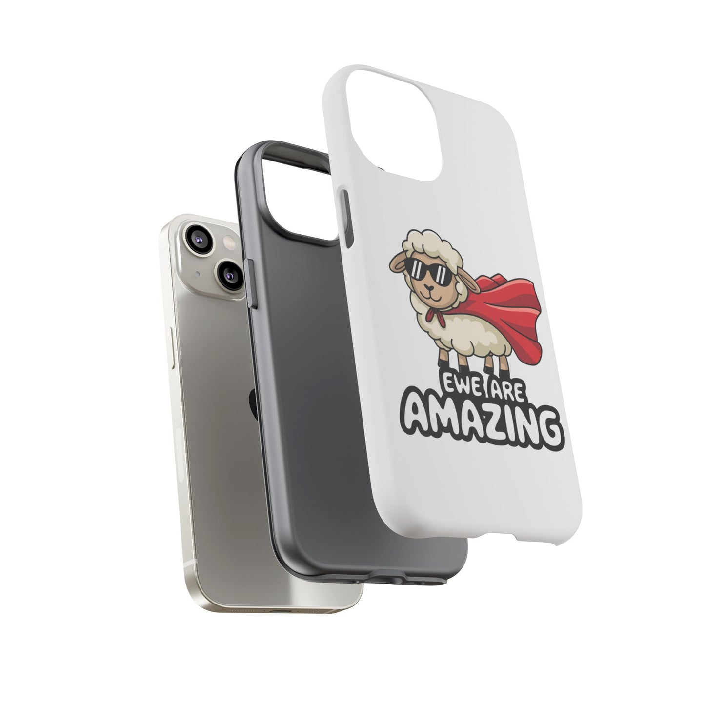 Funny iPhone Case - Cute Sheep Phone Cover - "Ewe Are Amazing" Animal Pun Gift - Motivational iPhone Case - Gift for Her or Him